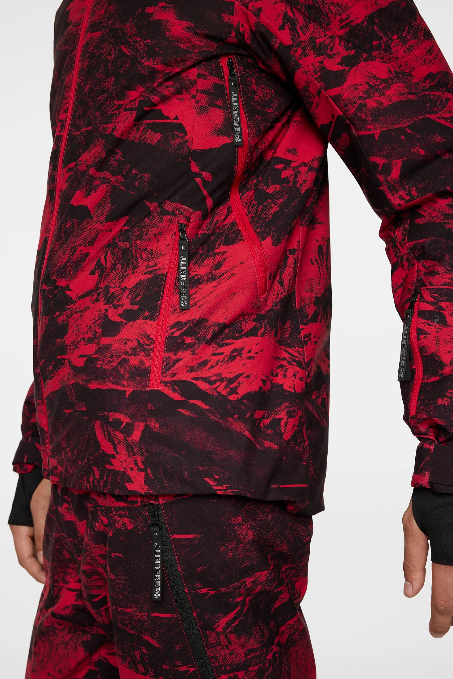 Ace Jacket Printed / Mountain Glitch Red - Image 6