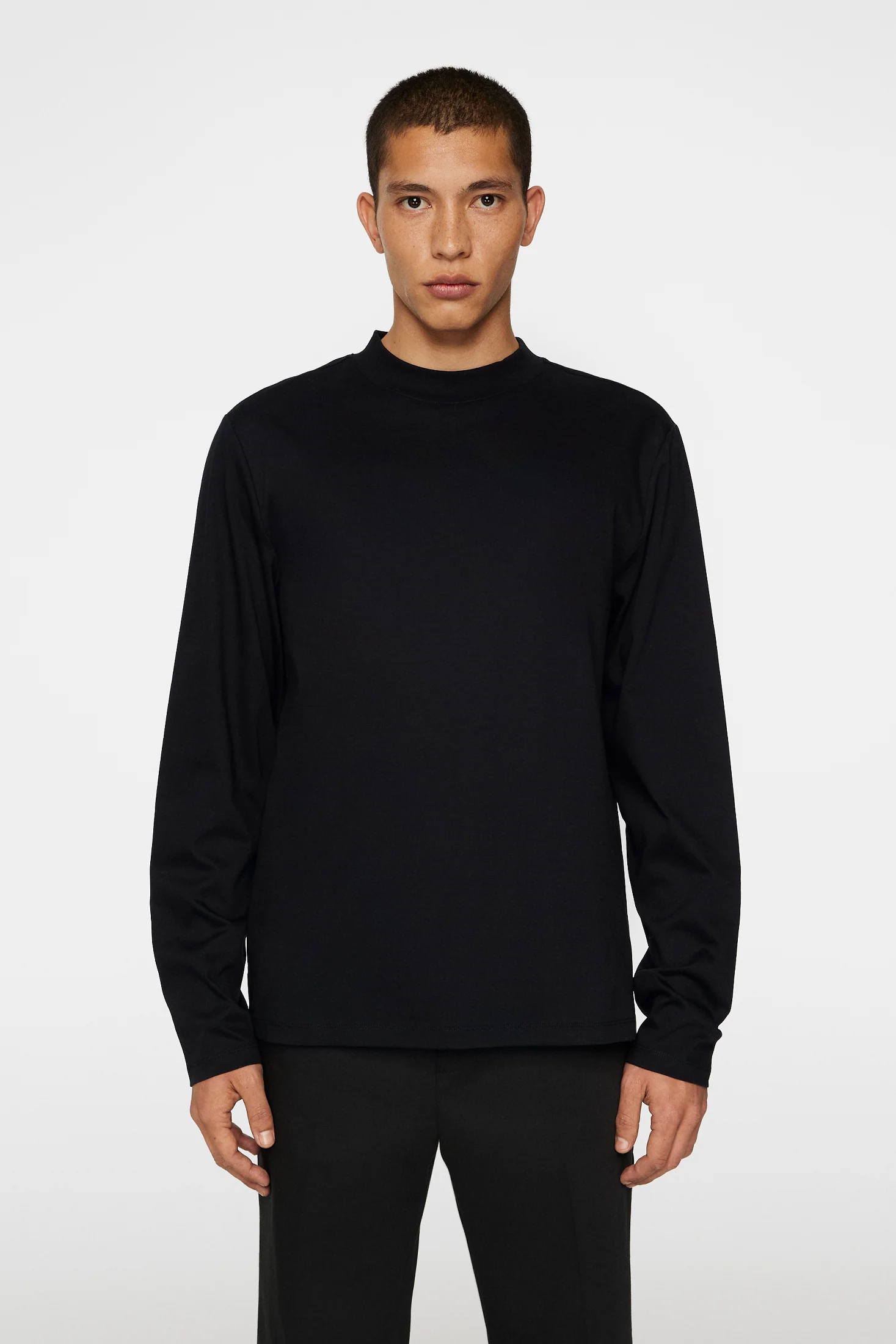 Ace Mock Neck LS T-Shirt / Black - Image 2