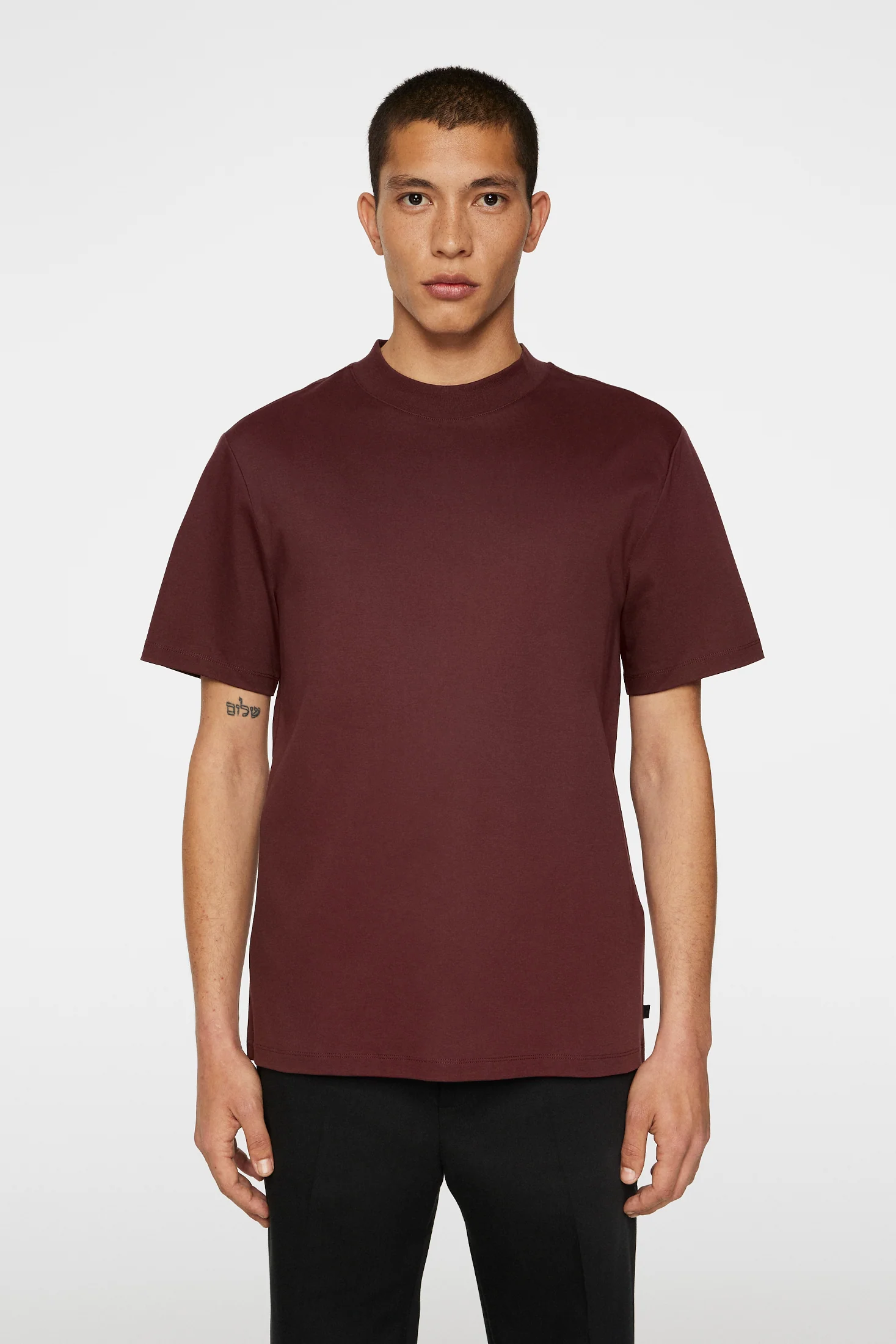 Ace Mock Neck T-Shirt / Bitter Chocolate - Image 2