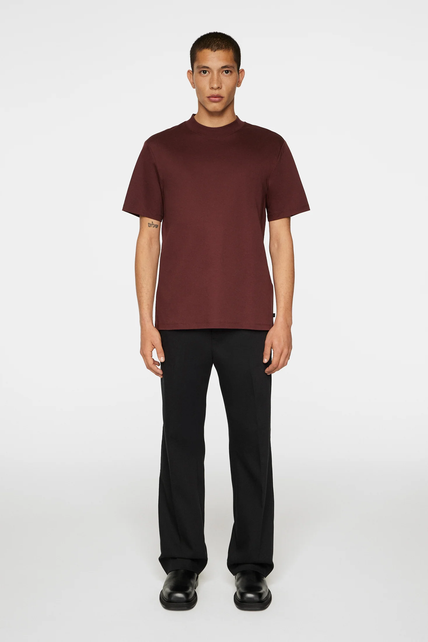 Ace Mock Neck T-Shirt / Bitter Chocolate - Image 4