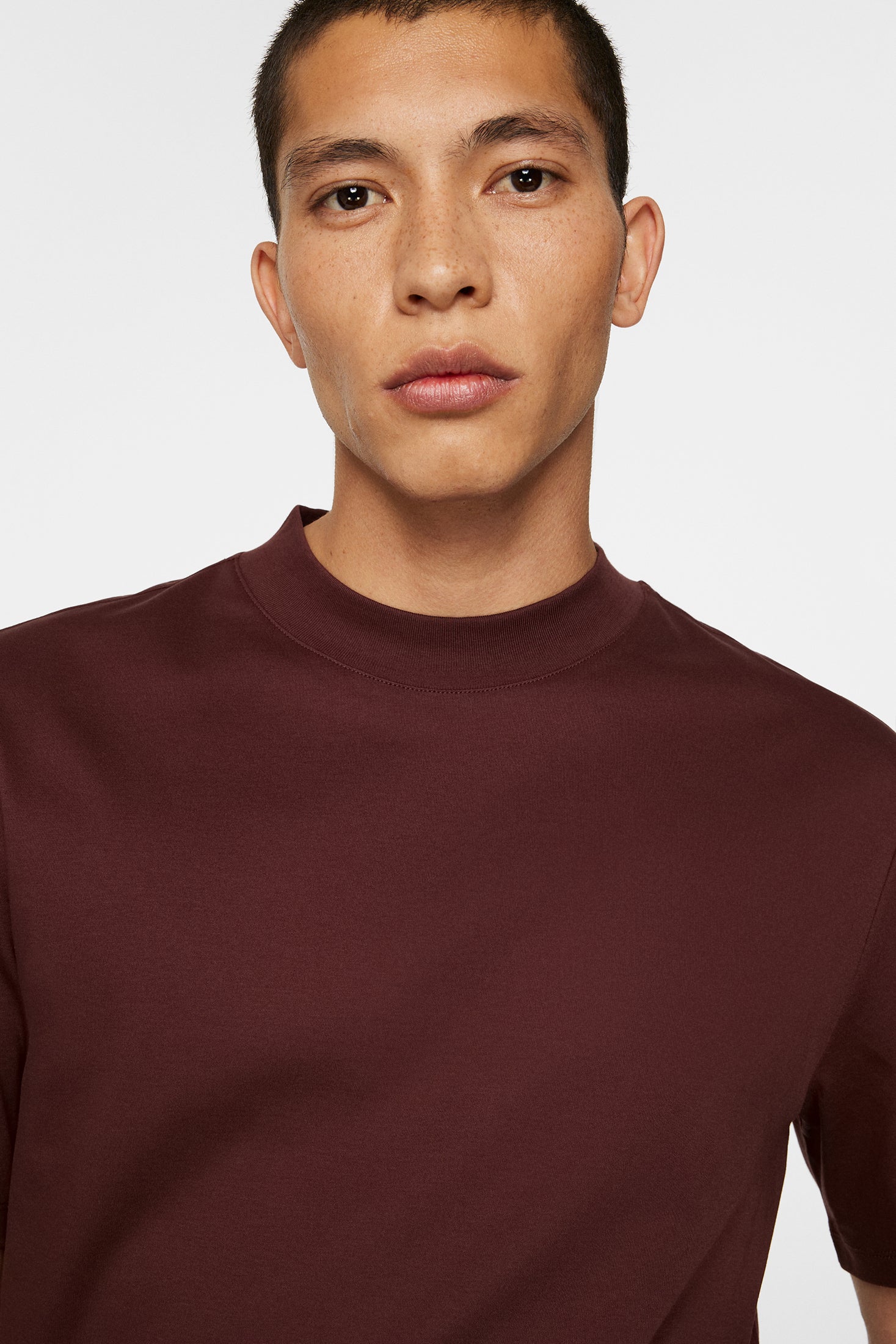 Ace Mock Neck T-Shirt / Bitter Chocolate - Image 5