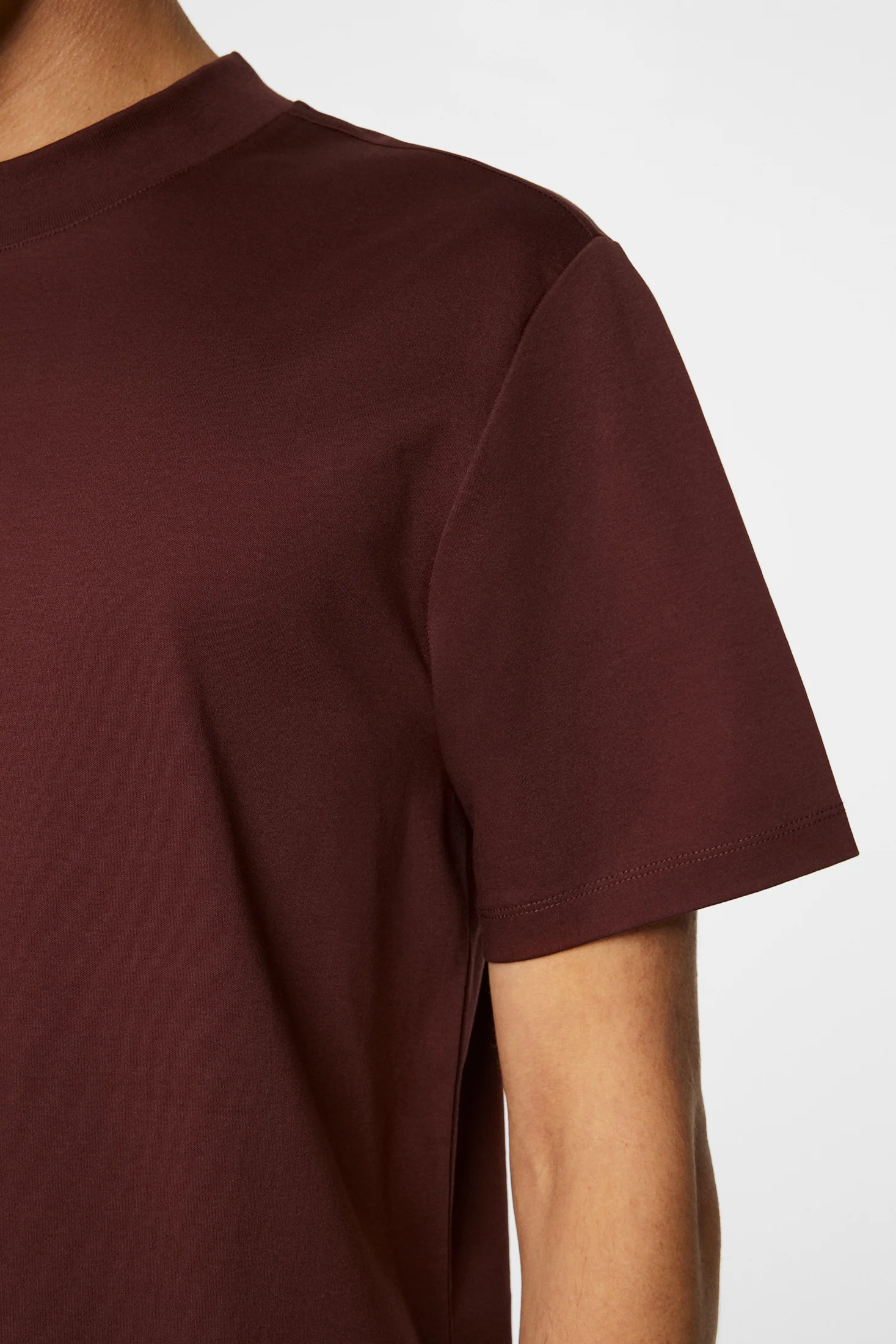 Ace Mock Neck T-Shirt / Bitter Chocolate - Image 6