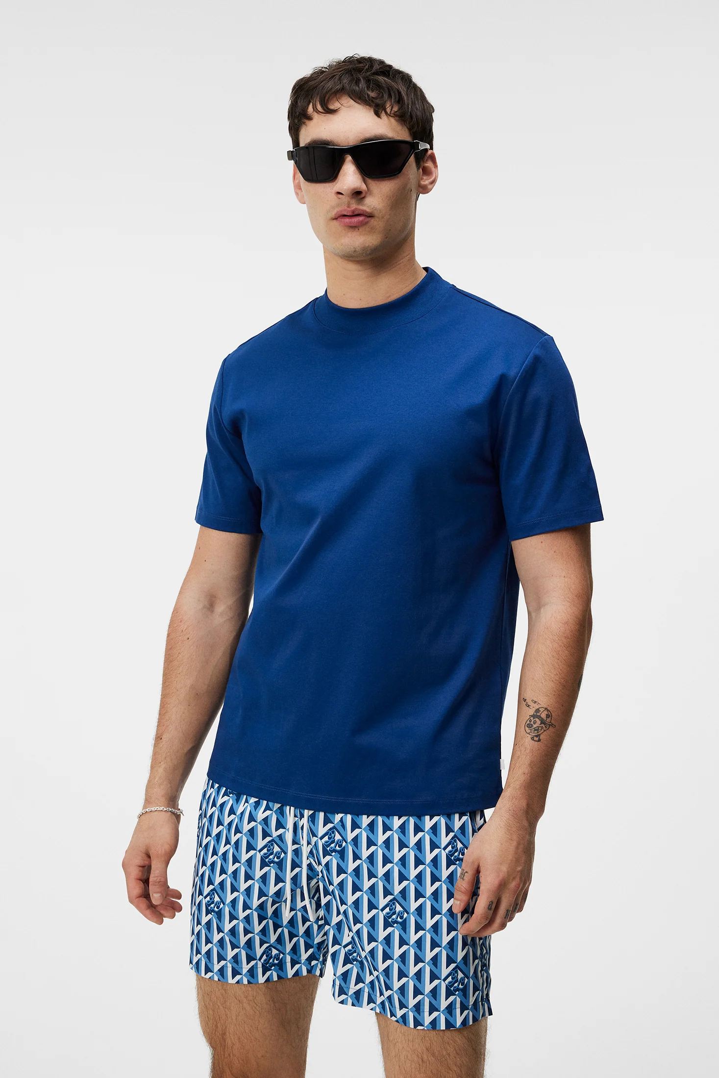 Ace Mock Neck T-shirt / Estate Blue - Image 2