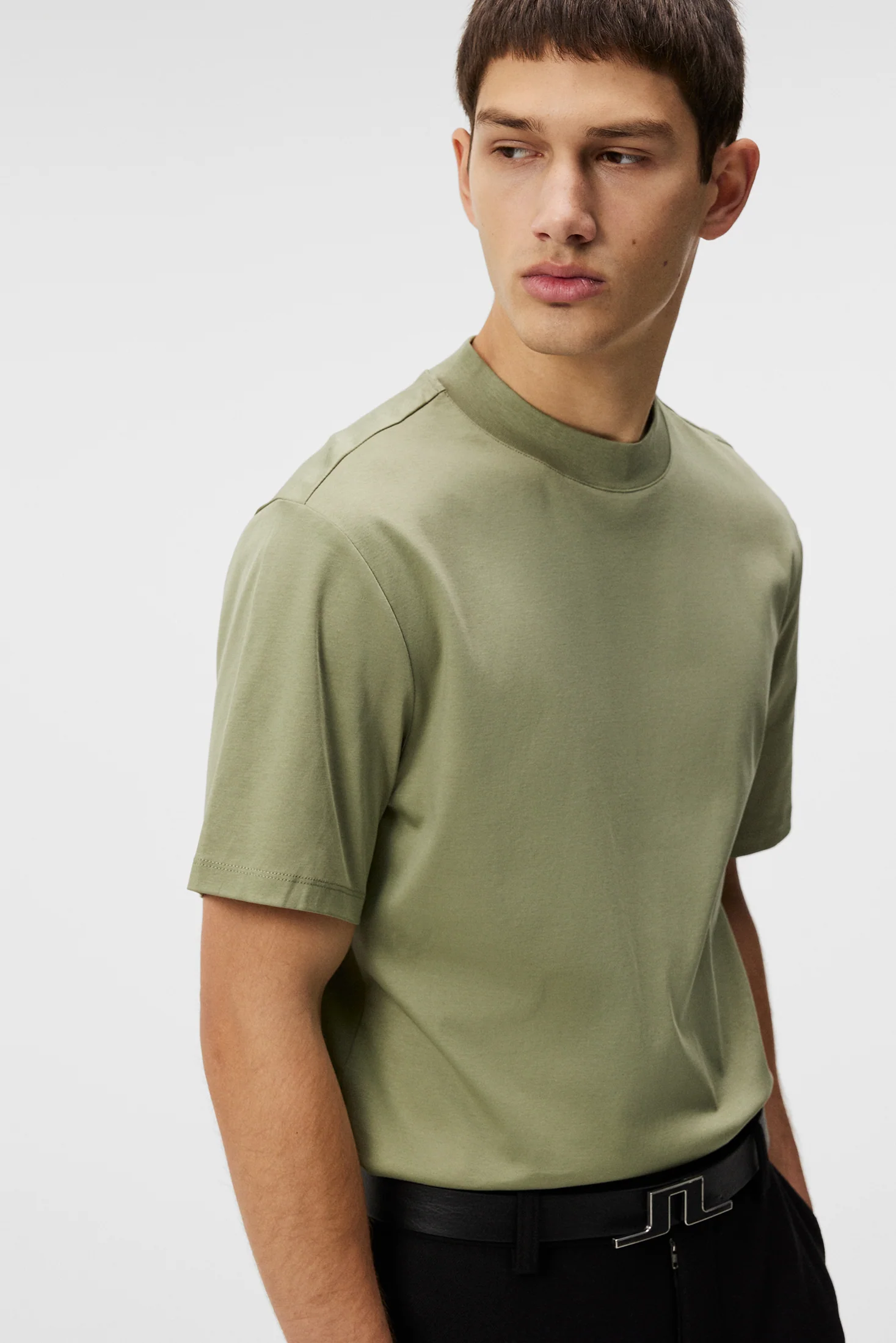 Ace Mock Neck T-shirt / Oil Green - Image 5