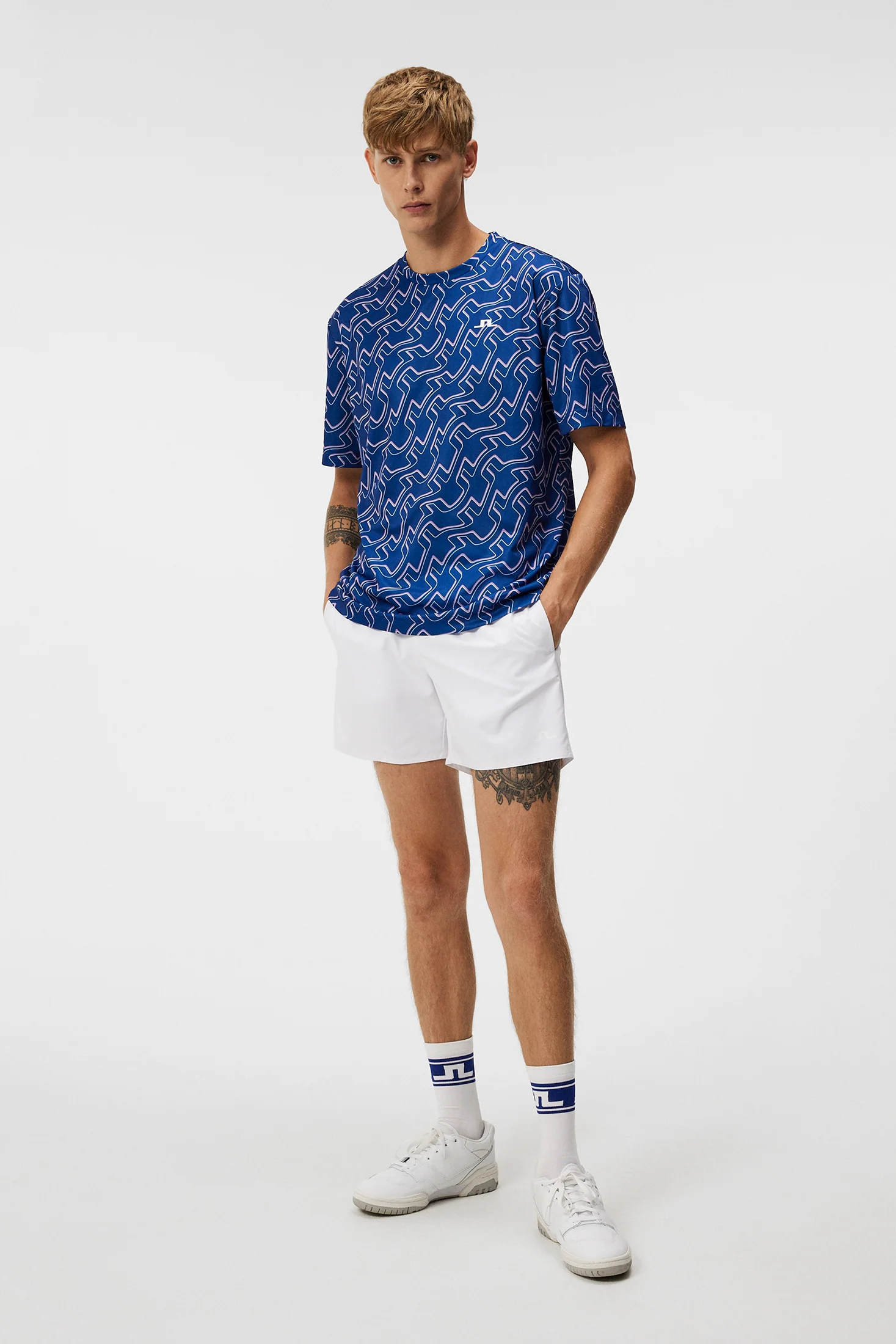 Ade Print T-shirt / Outline Bridge Wave Blue - Image 4