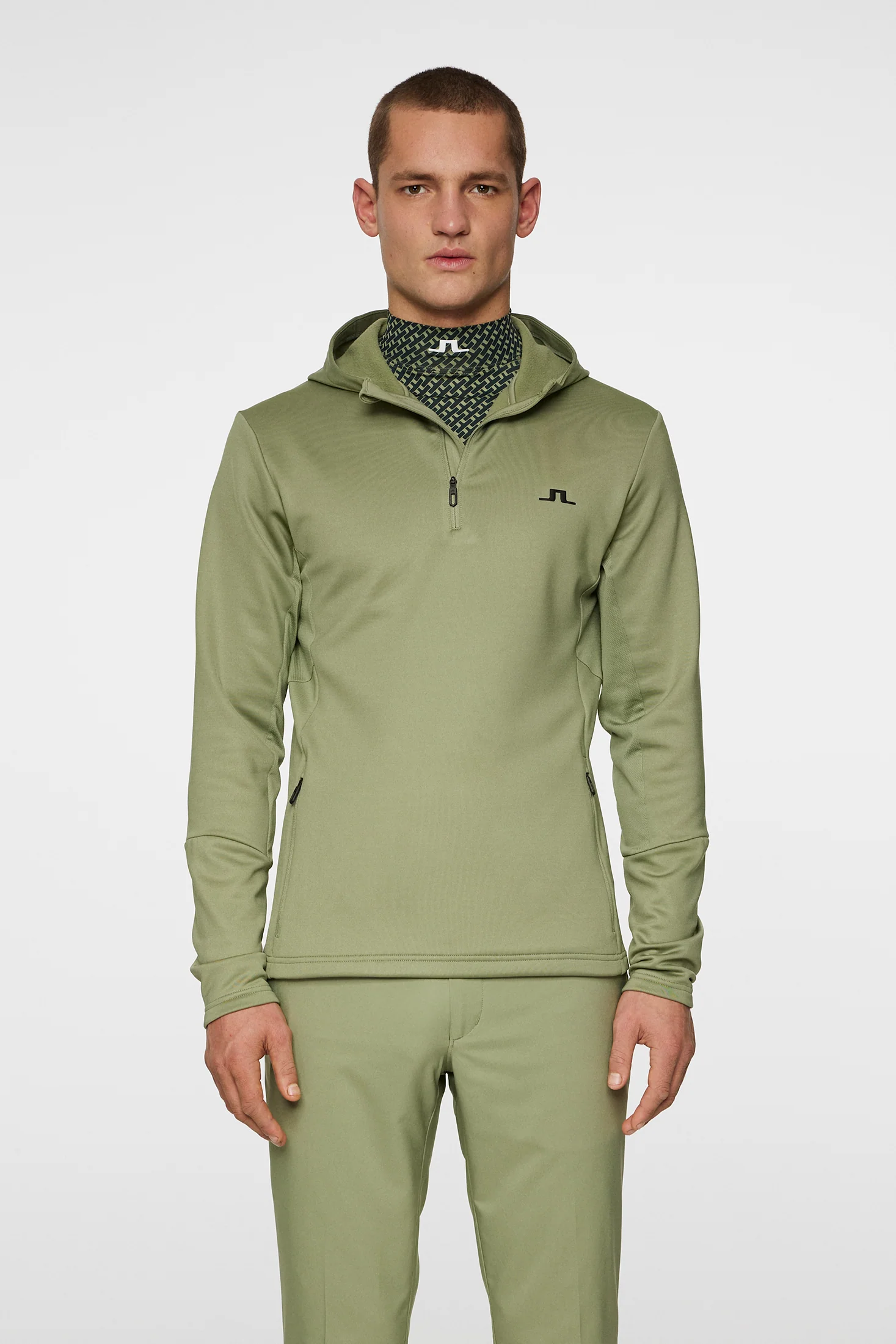 Aerial Quarter Zip Hood / Oil Green - Image 2
