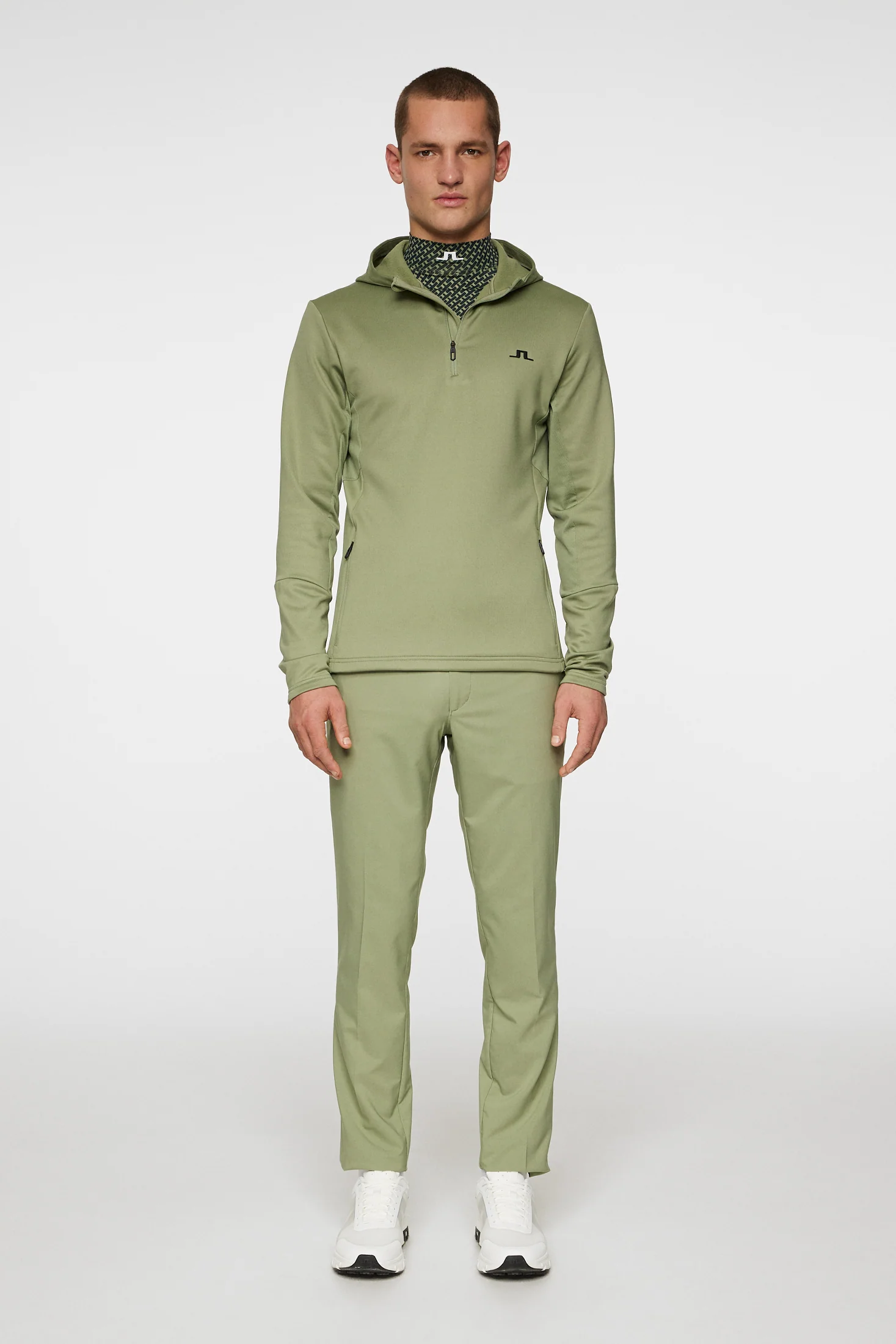 Aerial Quarter Zip Hood / Oil Green - Image 4