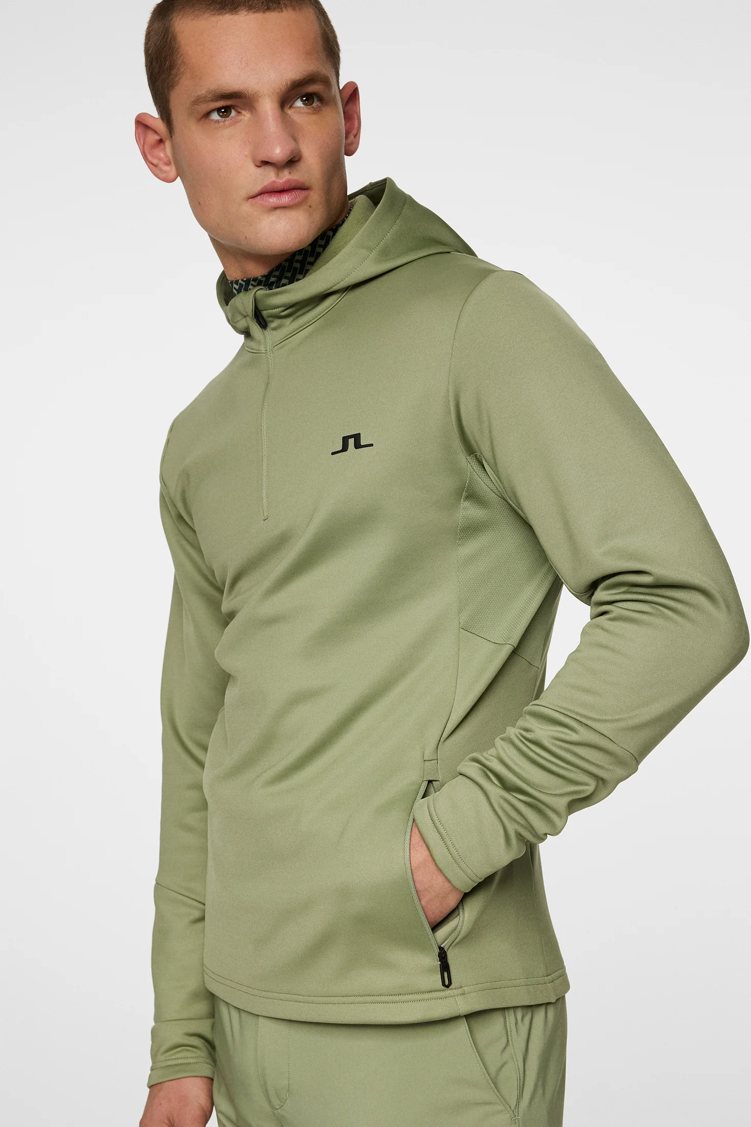 Aerial Quarter Zip Hood / Oil Green - Image 5