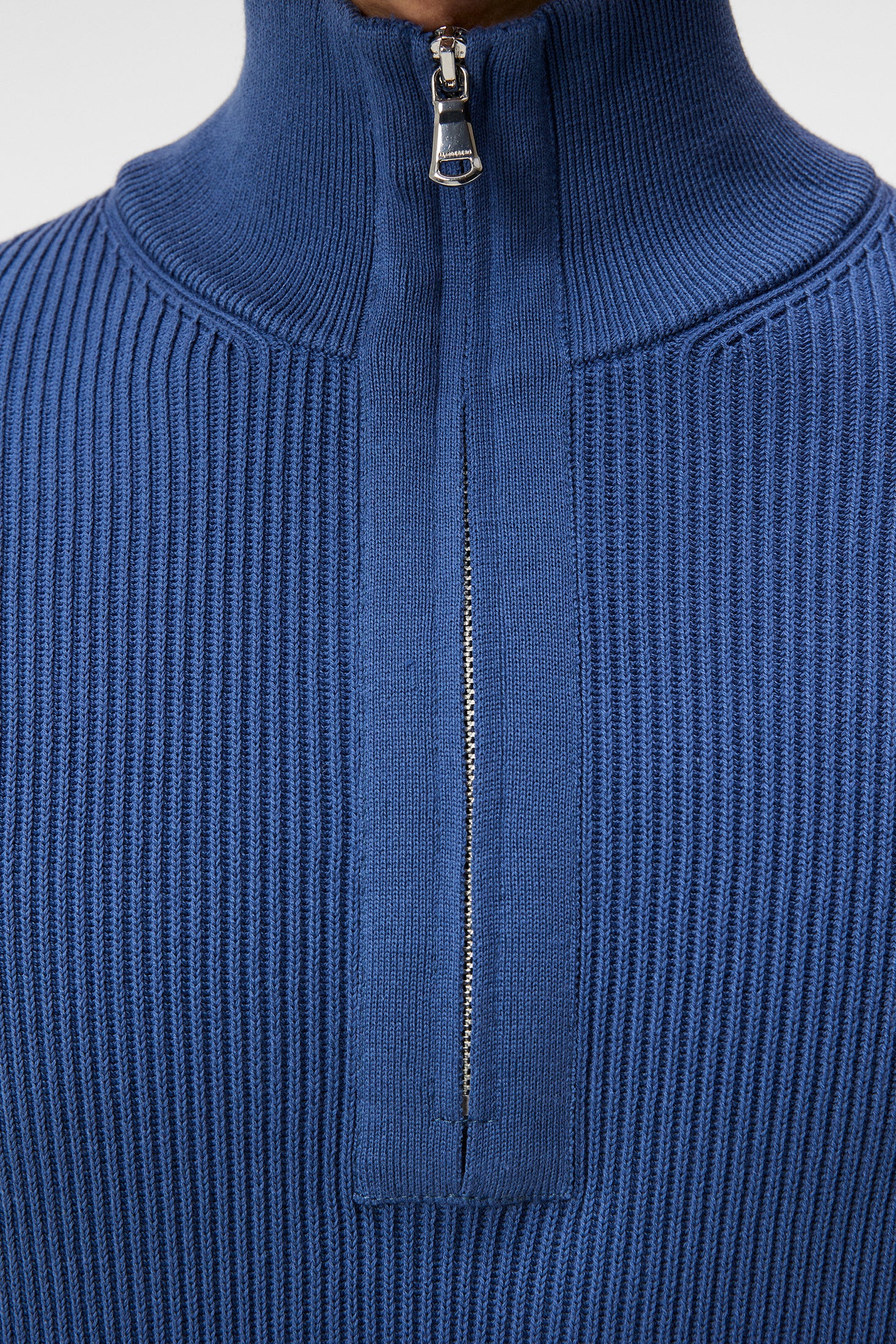 Alex Half Zip Knitted Sweater / Bijou Blue - Image 6