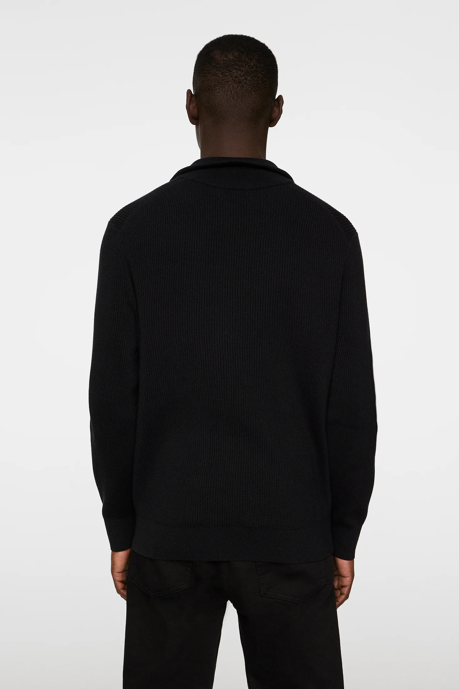 Alex Half Zip Knitted Sweater / Black - Image 3