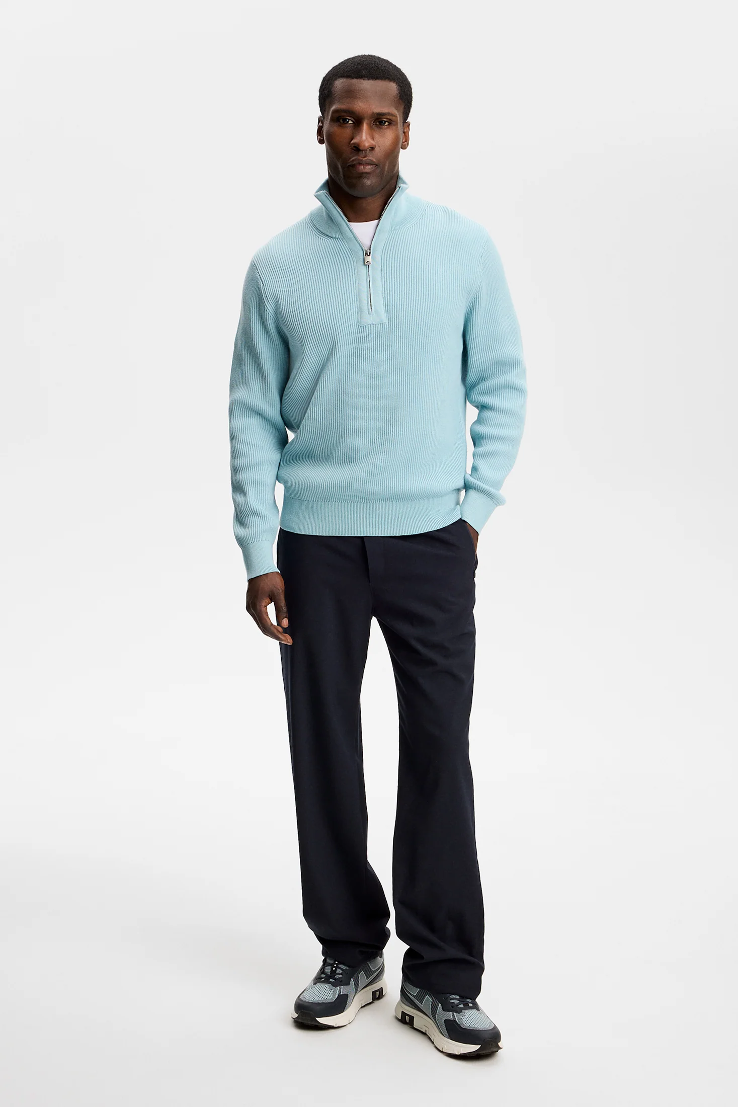 Alex Half Zip Knitted Sweater / Forget-Me-Not - Image 3