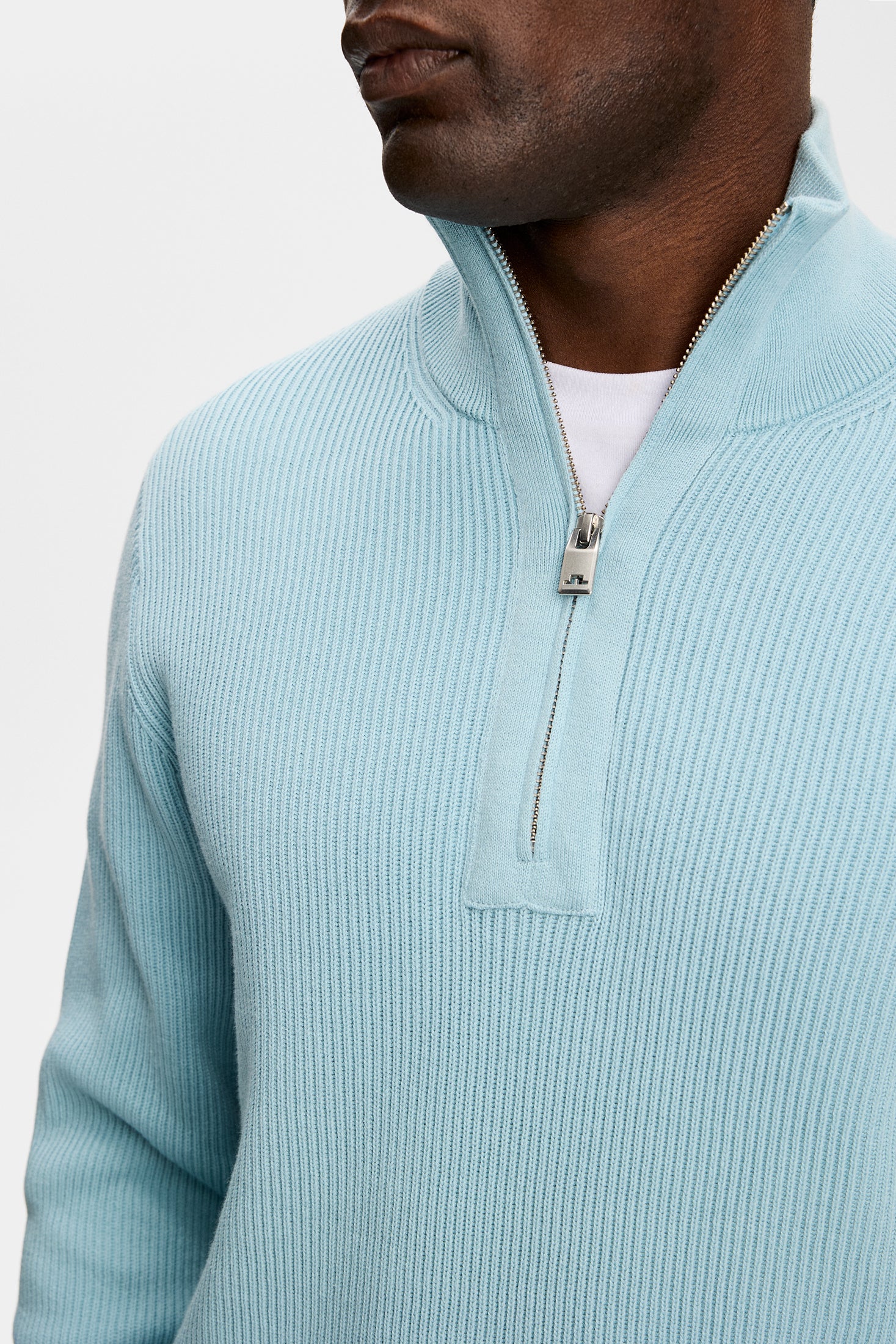 Alex Half Zip Knitted Sweater / Forget-Me-Not - Image 4