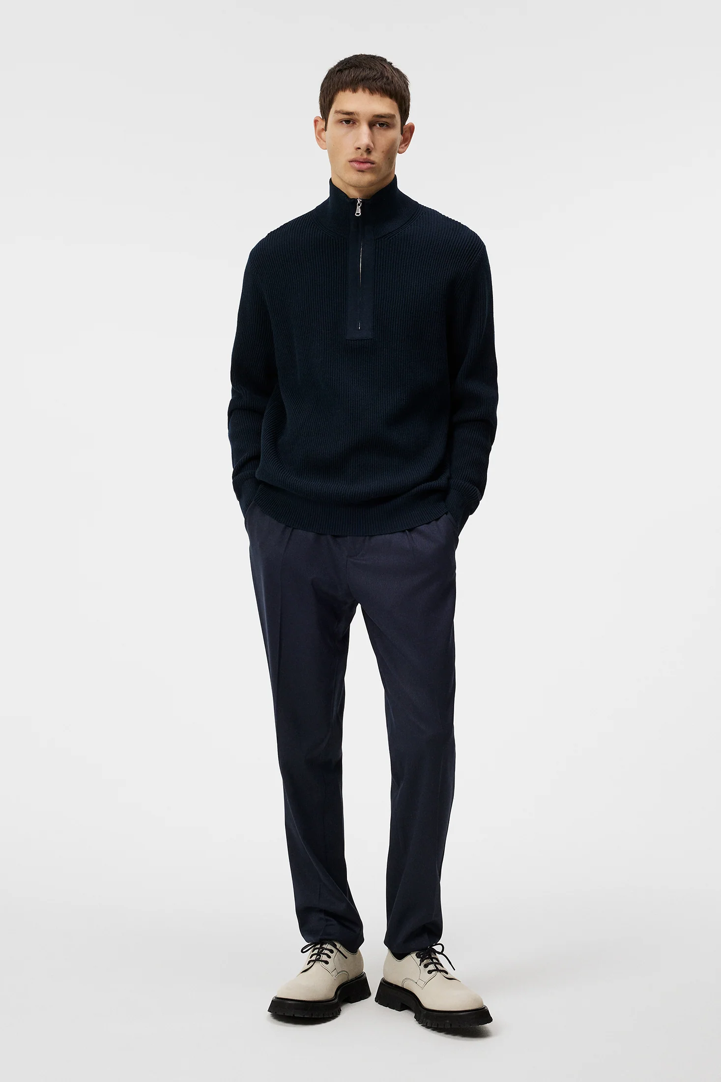 Alex Half Zip Knitted Sweater / JL Navy - Image 3