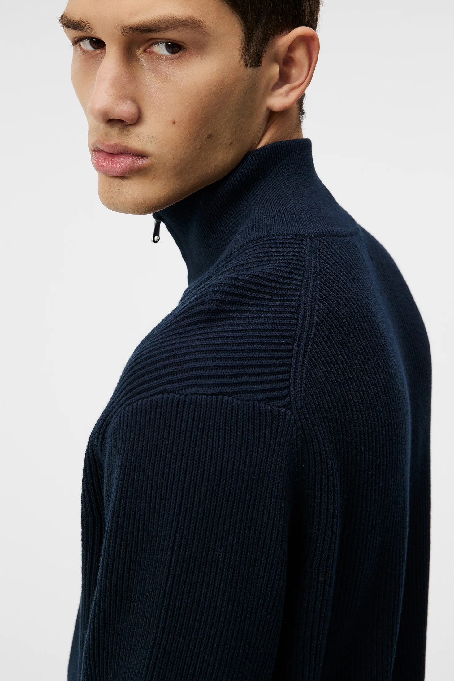 Alex Half Zip Knitted Sweater / JL Navy - Image 4