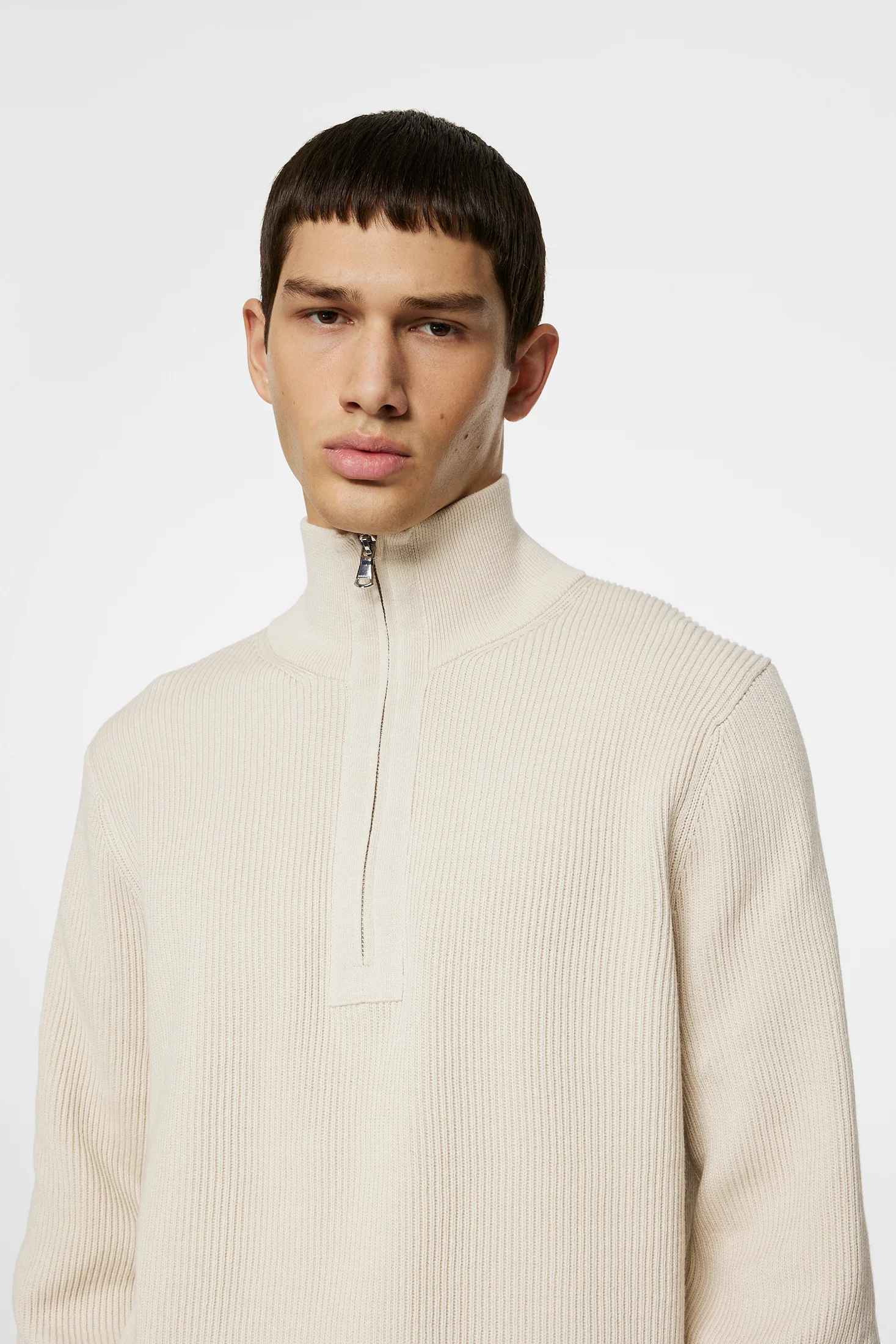Alex Half Zip Knitted Sweater / Moonbeam - Image 5