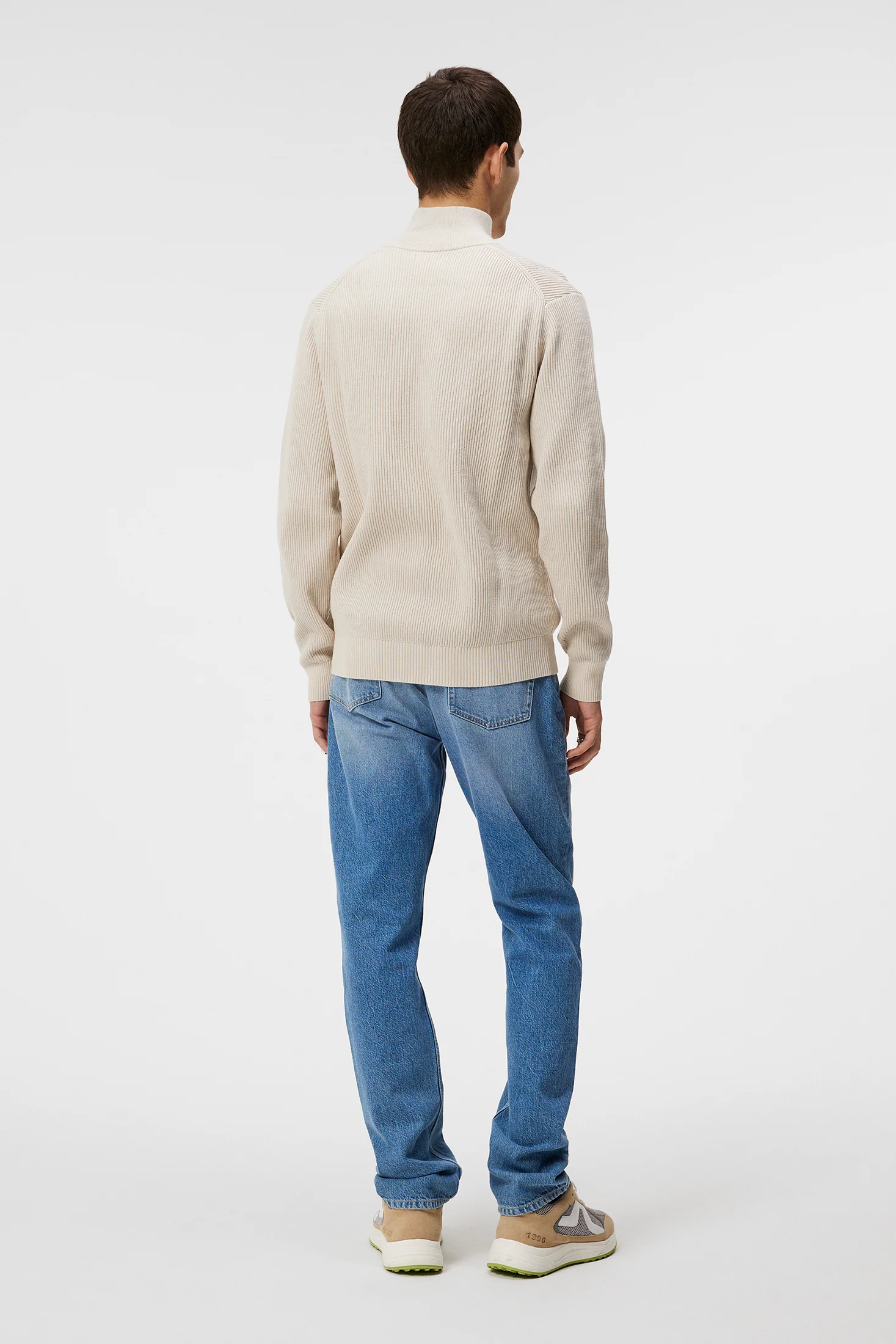 Alex Half Zip Knitted Sweater / Moonbeam - Image 3