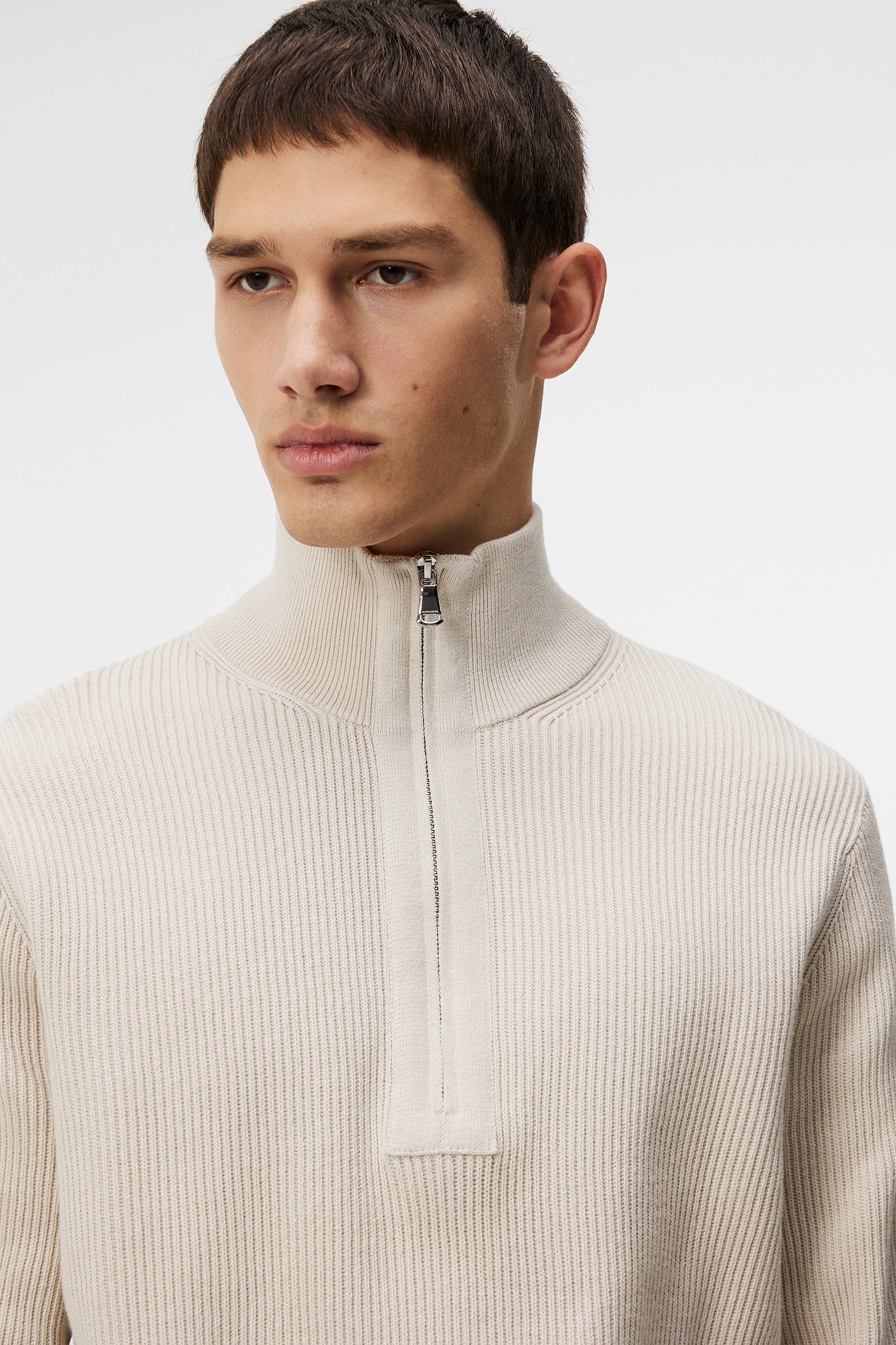 Alex Half Zip Knitted Sweater / Moonbeam - Image 5