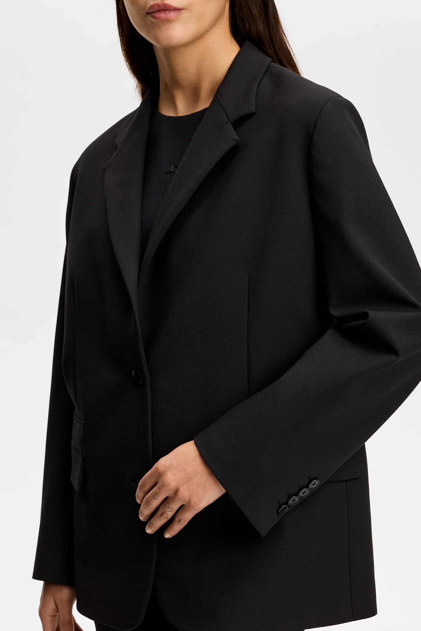 Amanda Compact Stretch Blazer / Black - Image 5