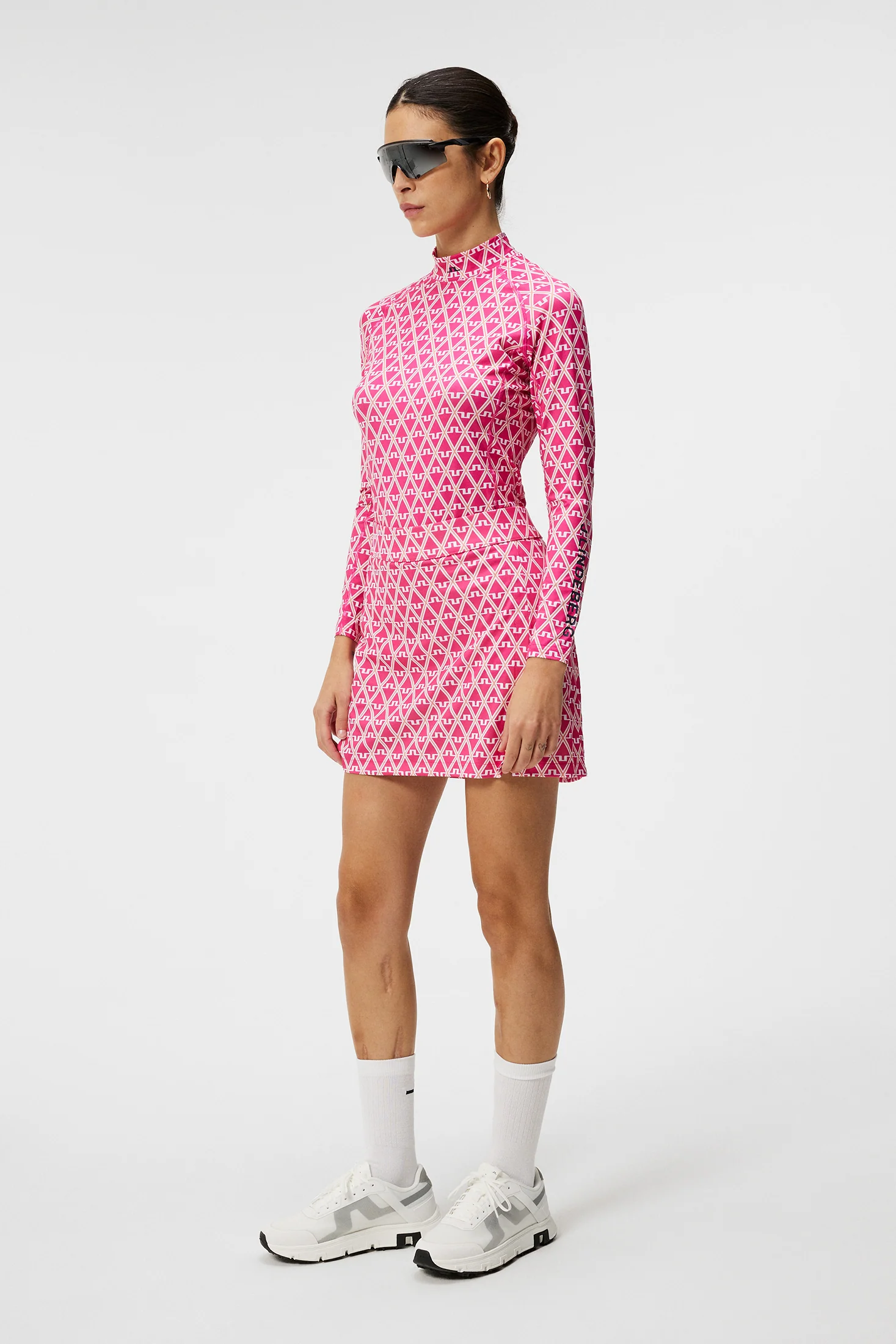 Amelie Mid Print Skirt / Geo Fuchsia Purple - Image 4