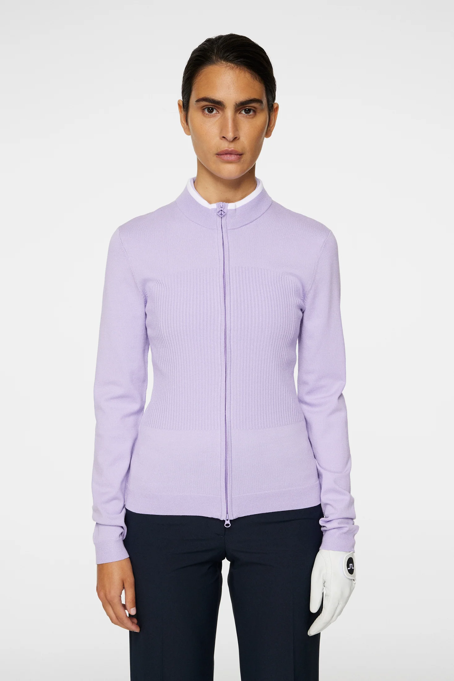 Anna Knitted Zip Sweater / Lavender - Image 2