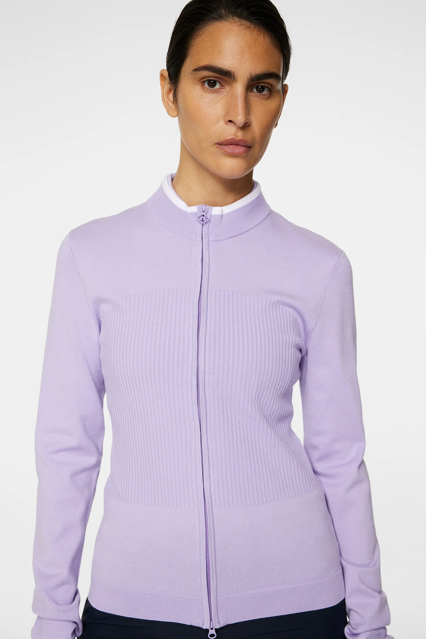 Anna Knitted Zip Sweater / Lavender - Image 5