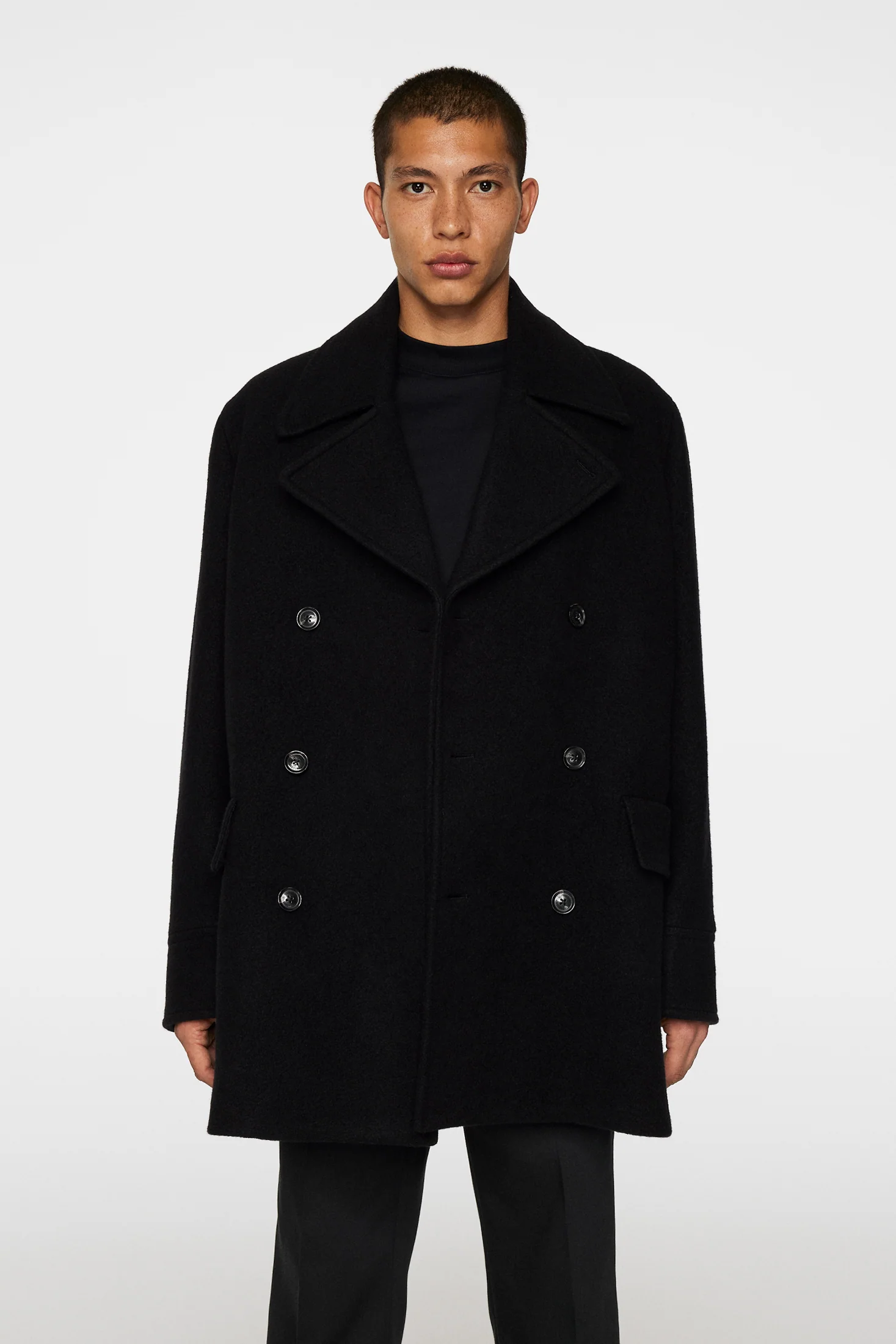 Arno Double Breasted Coat / Black - Image 2
