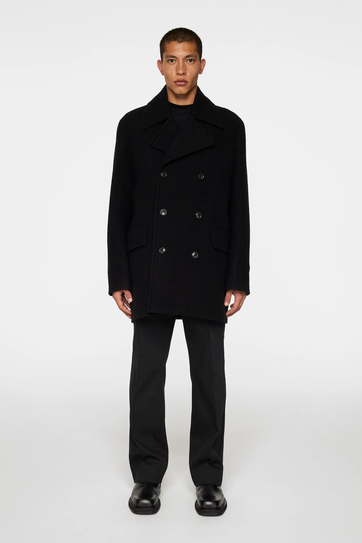Arno Double Breasted Coat / Black - Image 4