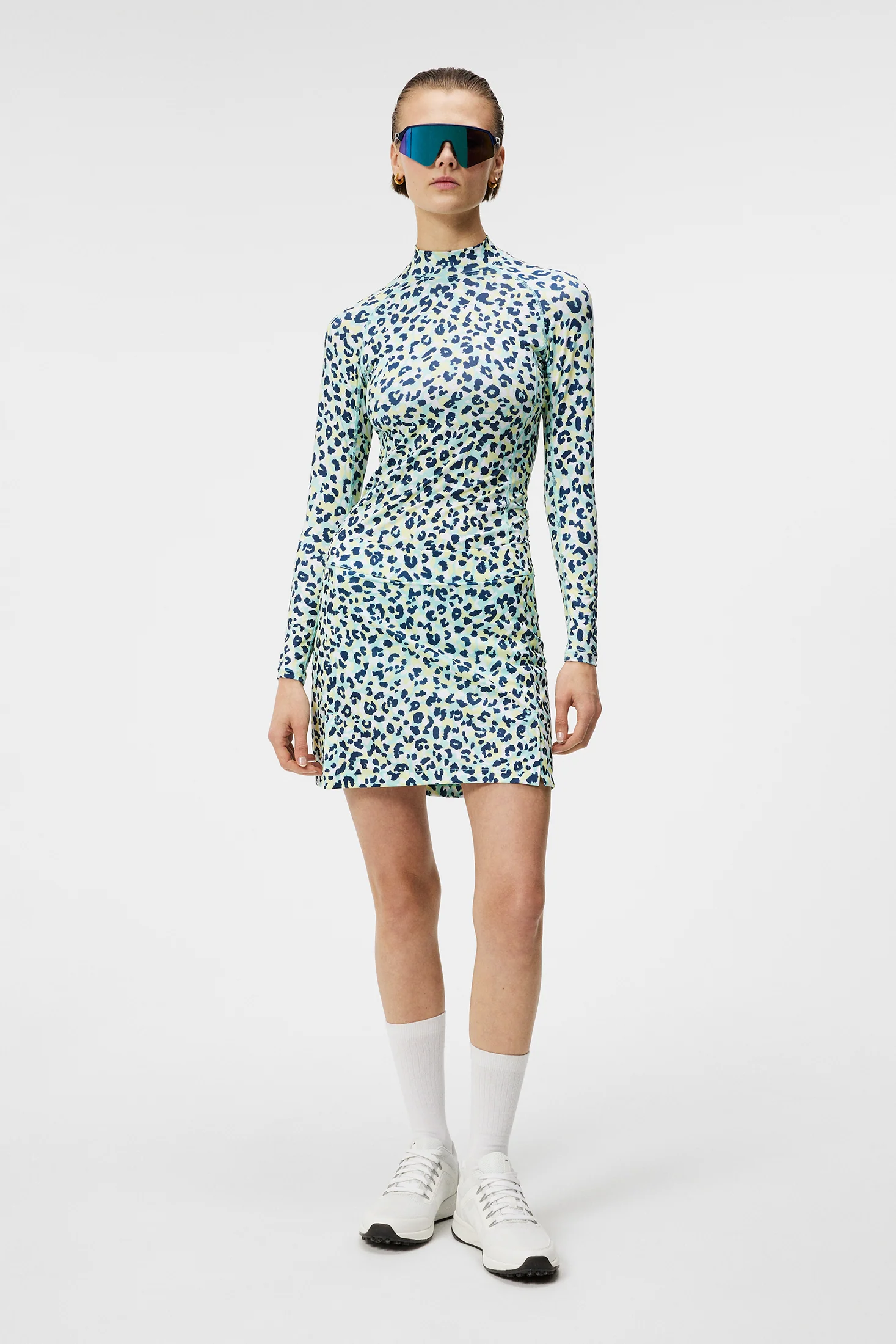 Asa Print Soft Compression Top / Leopard Aruba Blue - Image 4