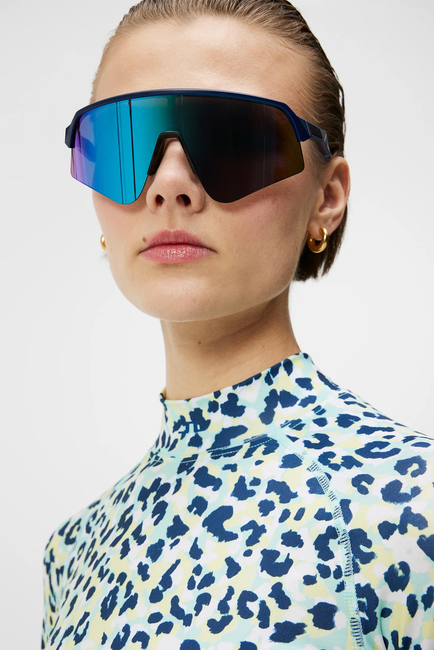 Asa Print Soft Compression Top / Leopard Aruba Blue - Image 6