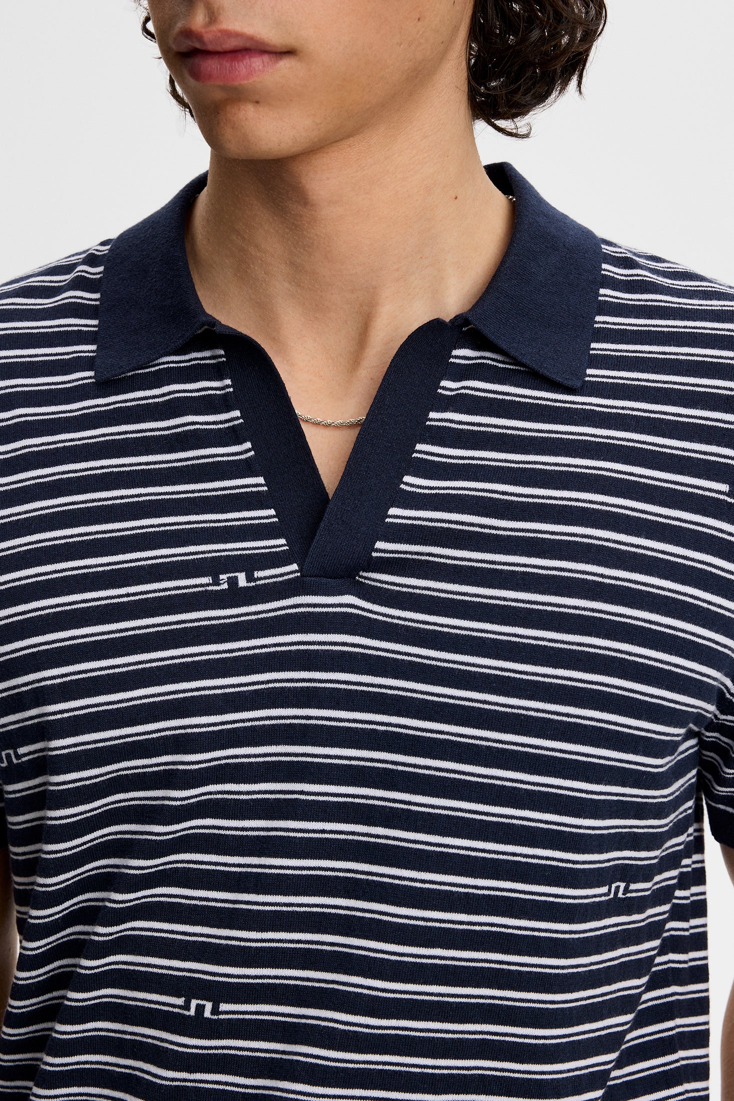 Ben Structure Stripe Polo / Bridge Stripe Navy - Image 5
