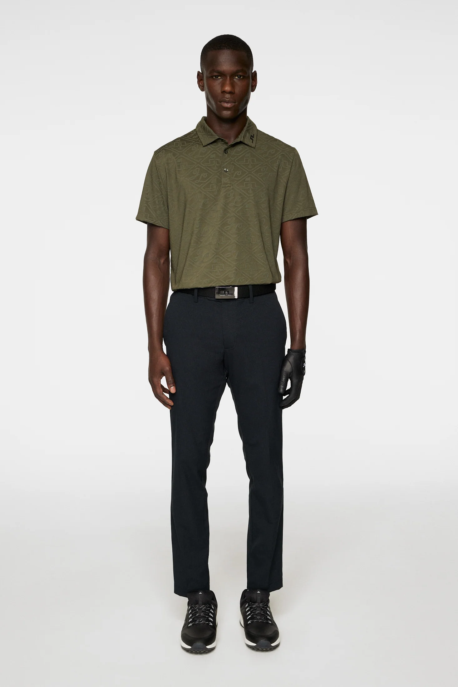 Bison Regular Jacquard Polo / Forest Green - Image 4