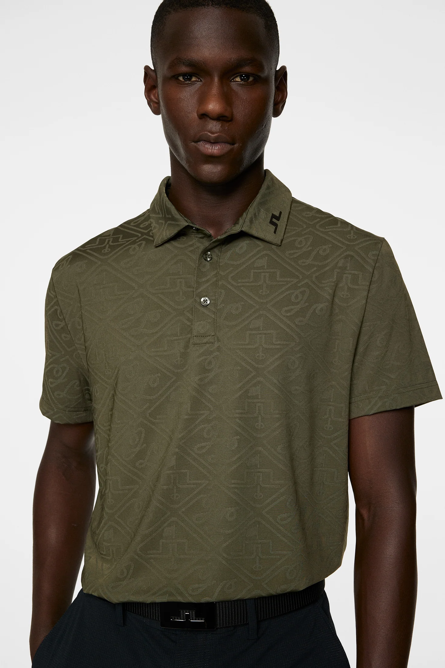 Bison Regular Jacquard Polo / Forest Green - Image 5