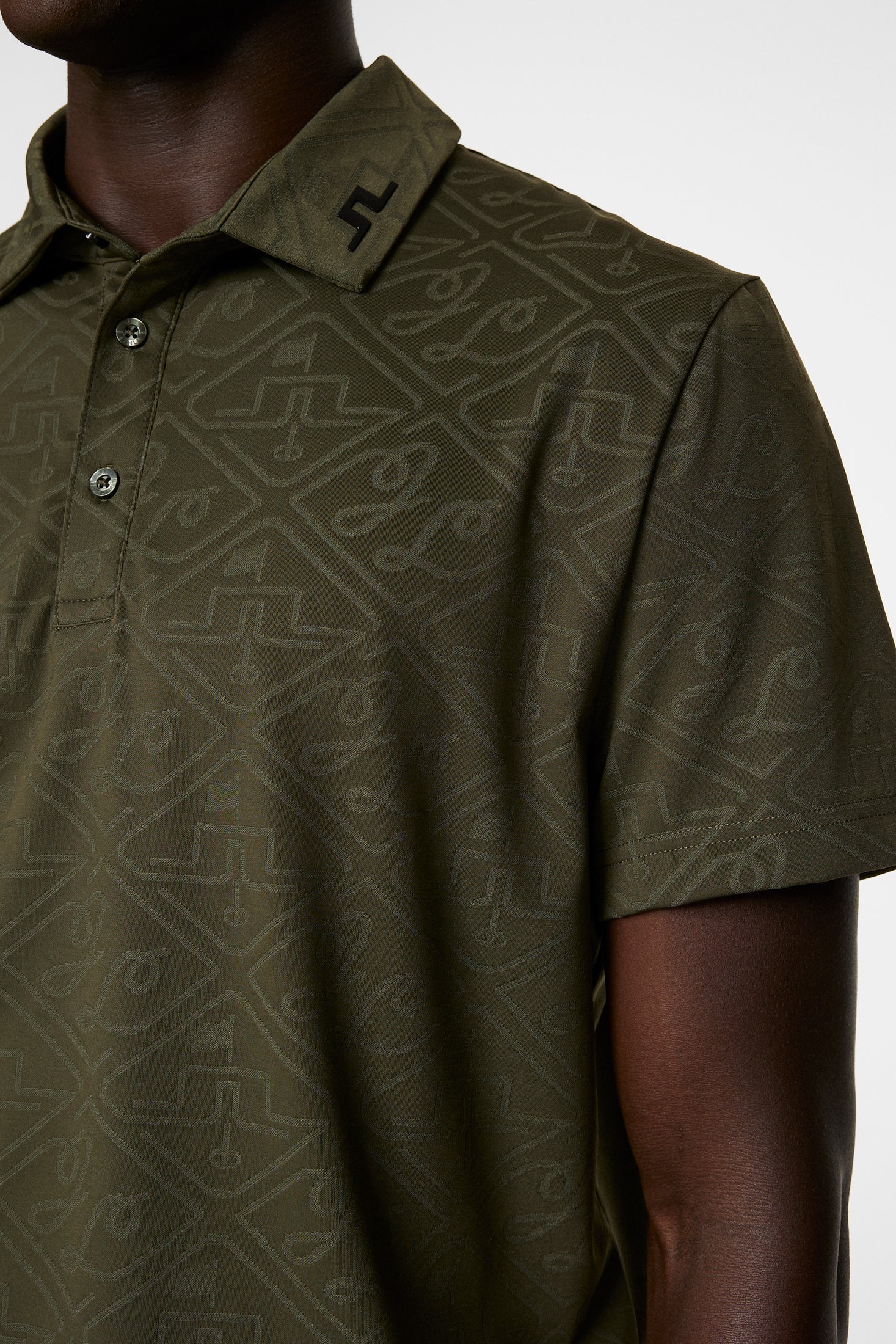 Bison Regular Jacquard Polo / Forest Green - Image 6