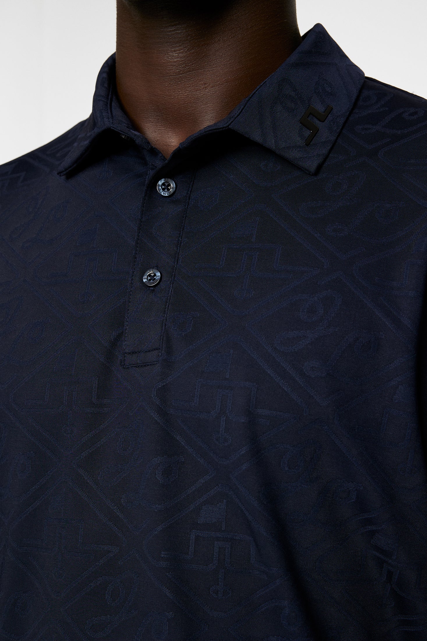 Bison  Regular Jacquard Polo / JL Navy - Image 6