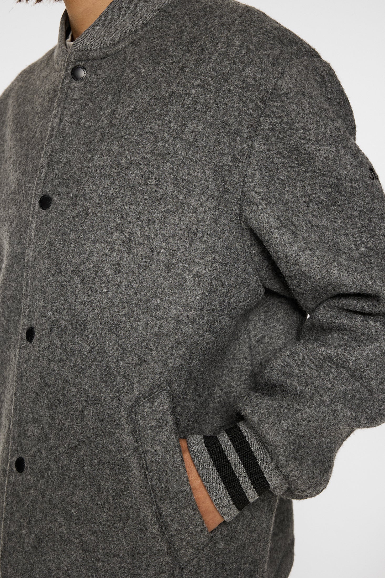 Blane Baseball wool jacket / Medium Grey Melange - Image 6