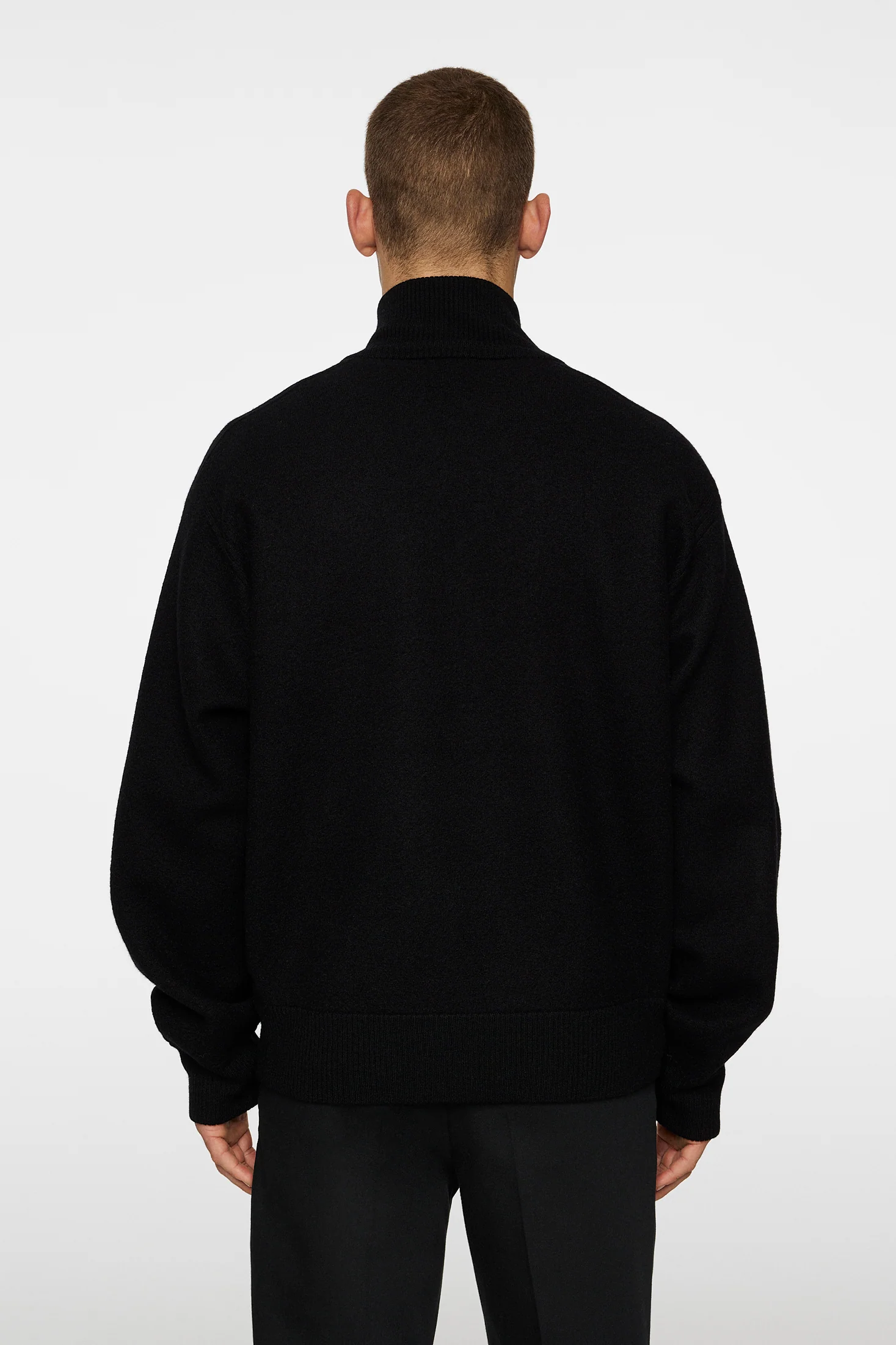 Bon Boiled Wool Quarter Zip / Black - Image 3