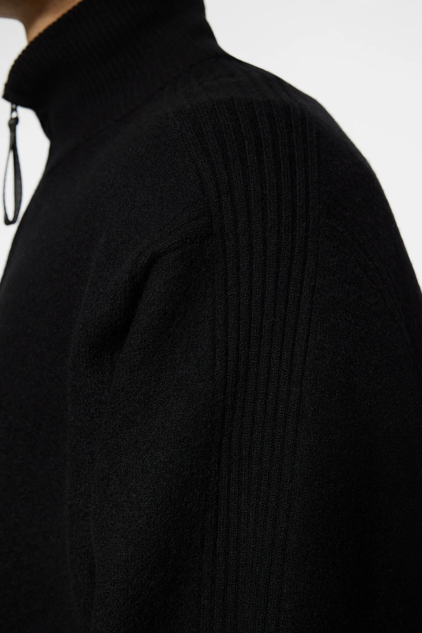 Bon Boiled Wool Quarter Zip / Black - Image 6