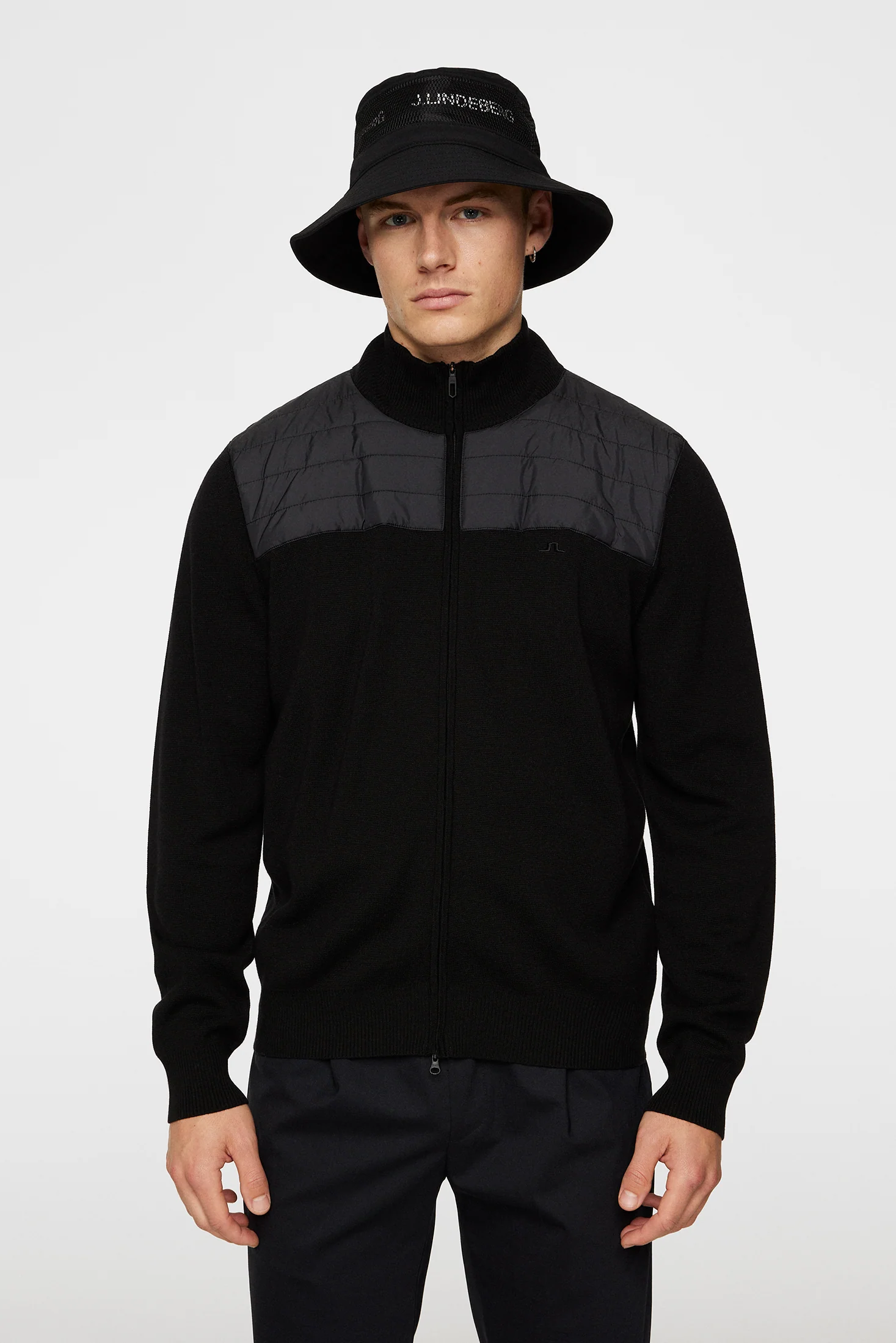 Bridge Knitted Hybrid Sweater / Black - Image 2