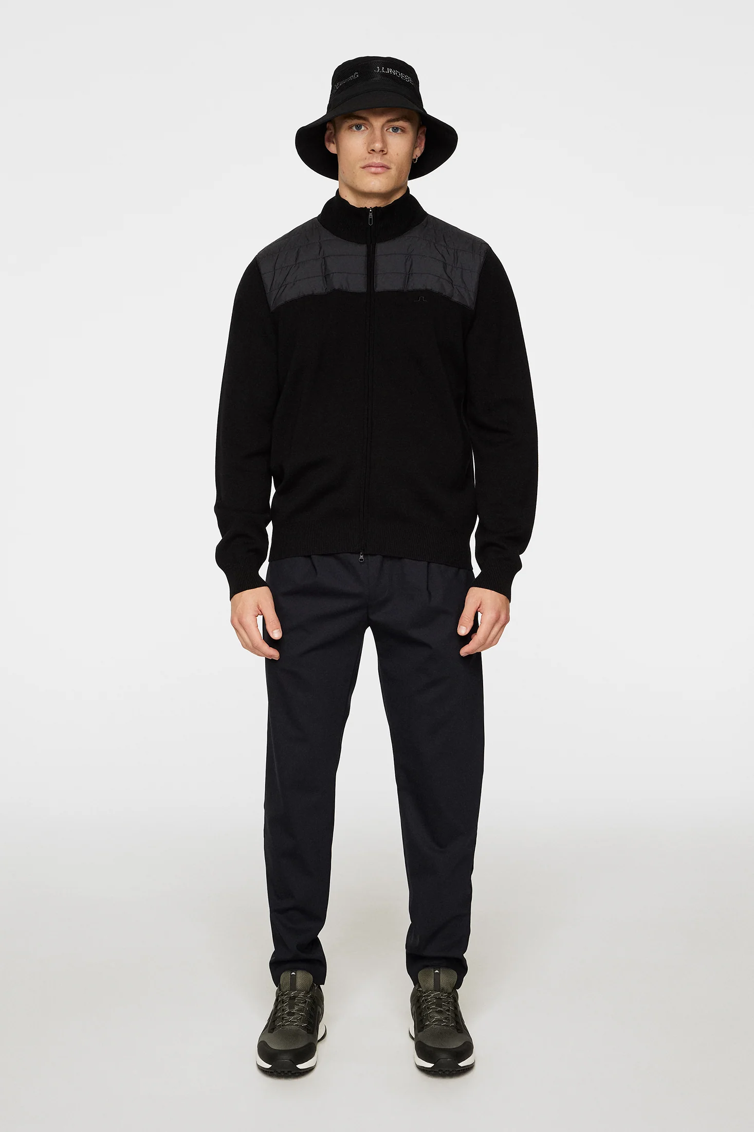 Bridge Knitted Hybrid Sweater / Black - Image 4