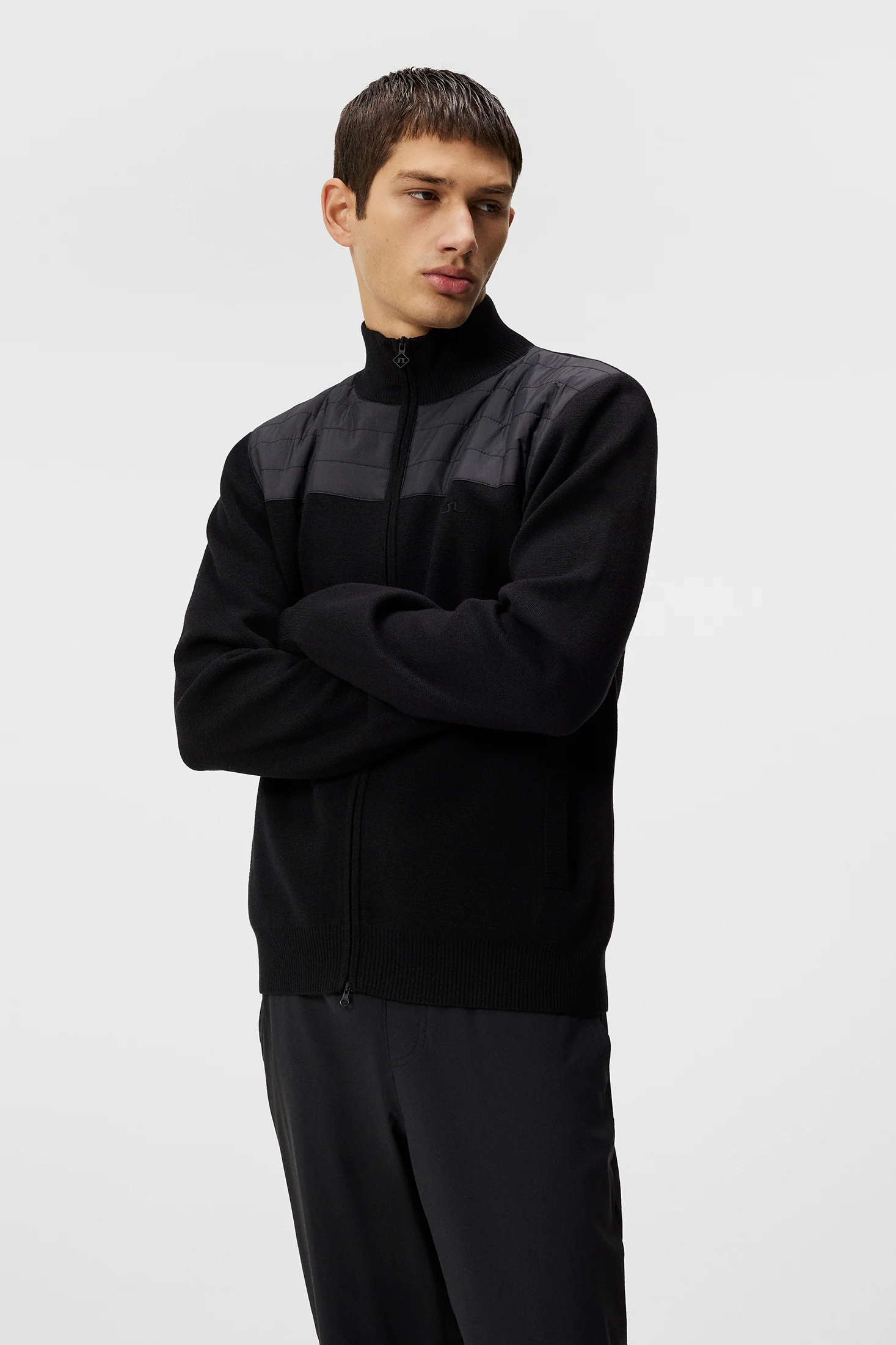 Bridge Knitted Hybrid Sweater / Black - Image 2