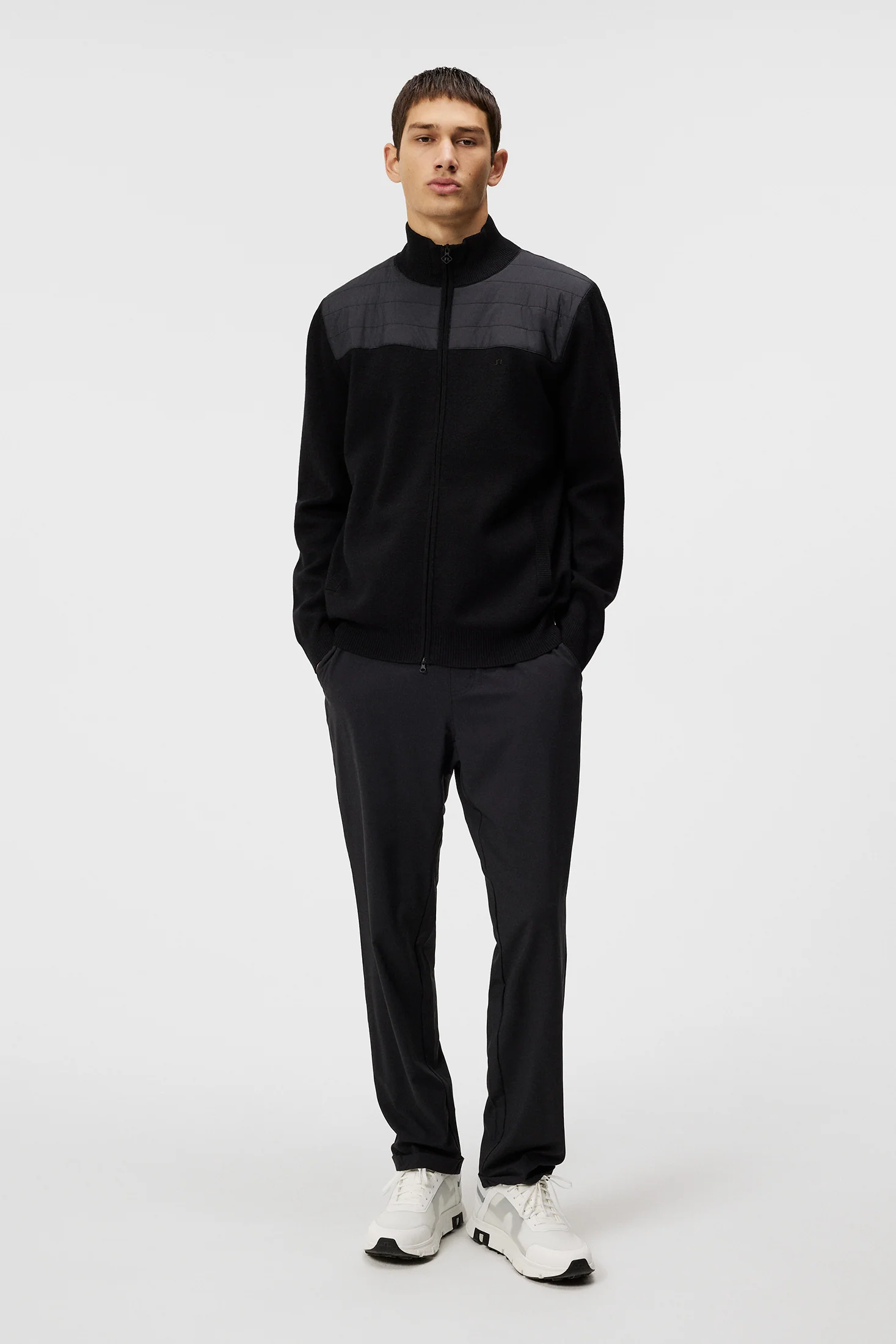Bridge Knitted Hybrid Sweater / Black - Image 4