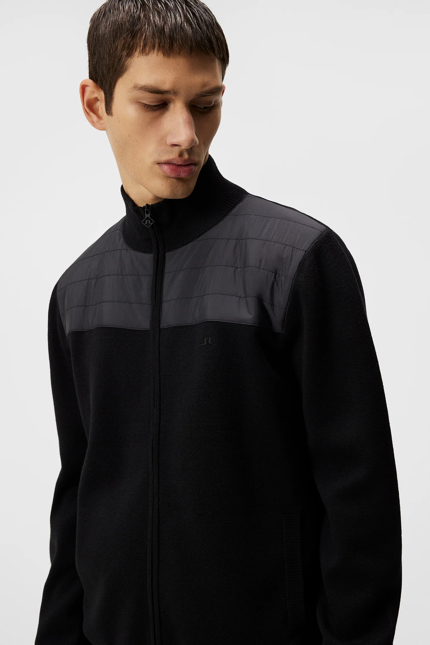 Bridge Knitted Hybrid Sweater / Black - Image 5