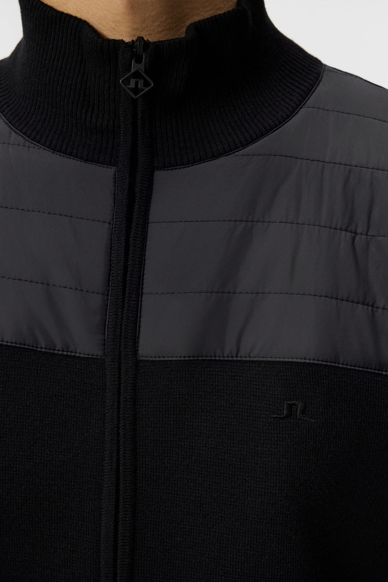 Bridge Knitted Hybrid Sweater / Black - Image 6