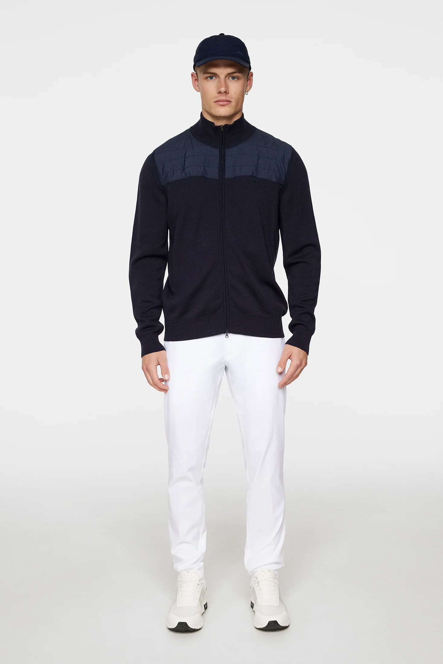 Bridge Knitted Hybrid Sweater / JL Navy - Image 4