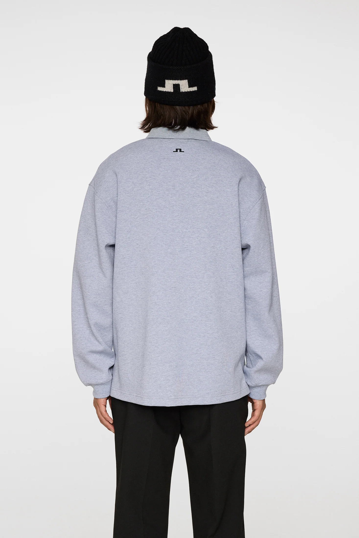 Cadan Polo Sweater / Medium Grey Melange - Image 3