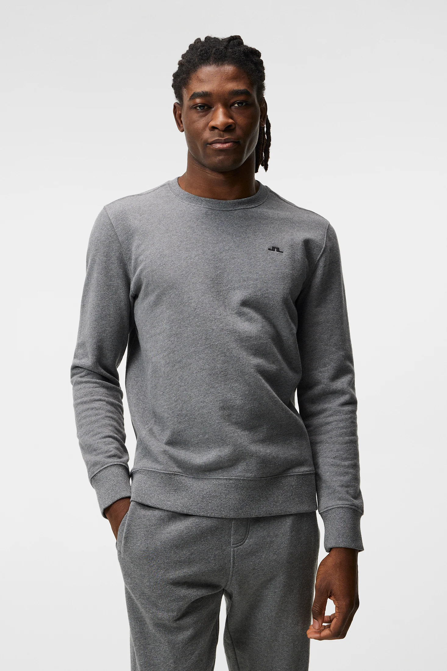 Cal Crew Neck Sweat / Mid Grey Melange - Image 2
