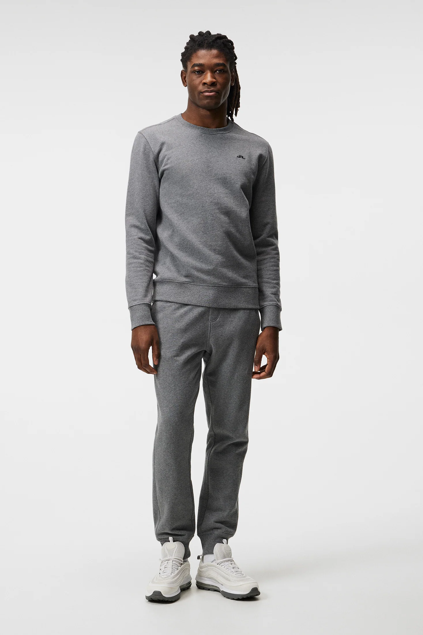 Cal Crew Neck Sweat / Mid Grey Melange - Image 4