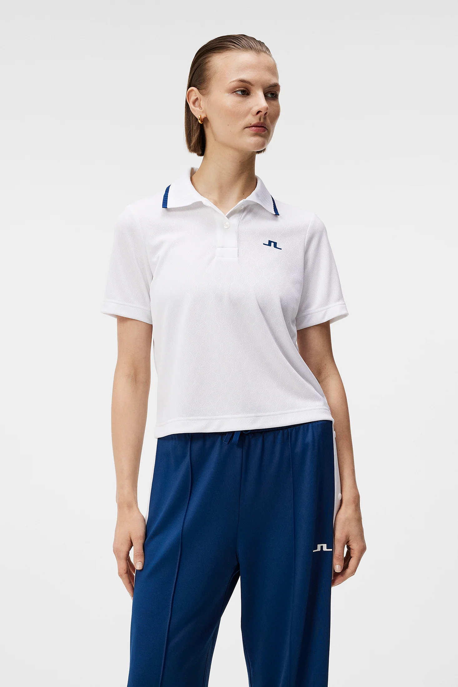 Carina Jacquard Polo / White - Image 2