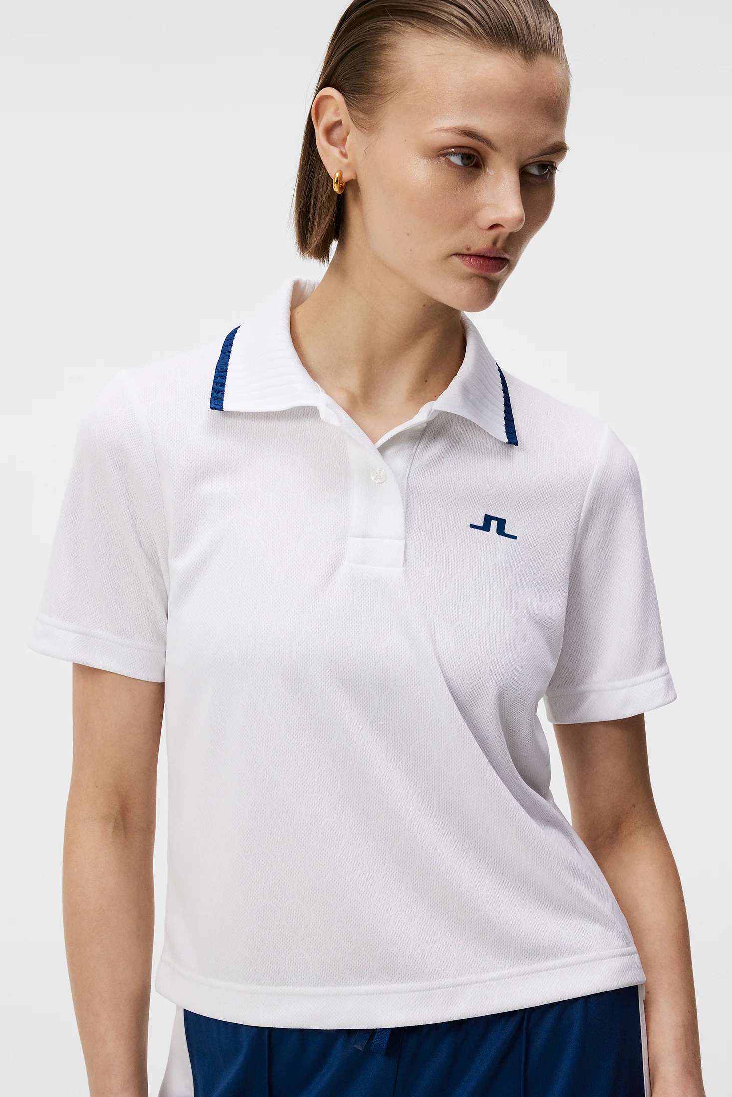Carina Jacquard Polo / White - Image 5