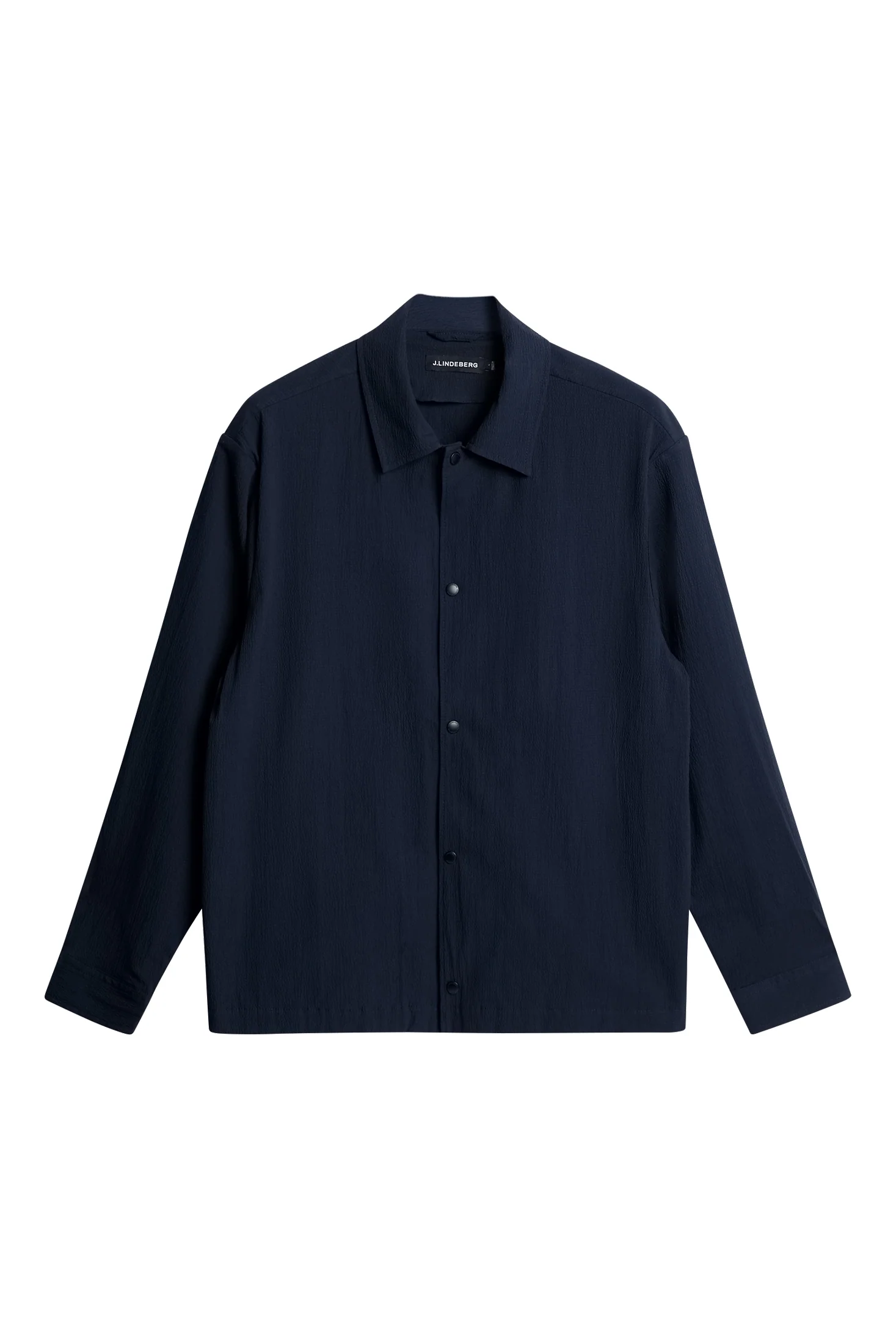 Celian Seersucker Overshirt / JL Navy